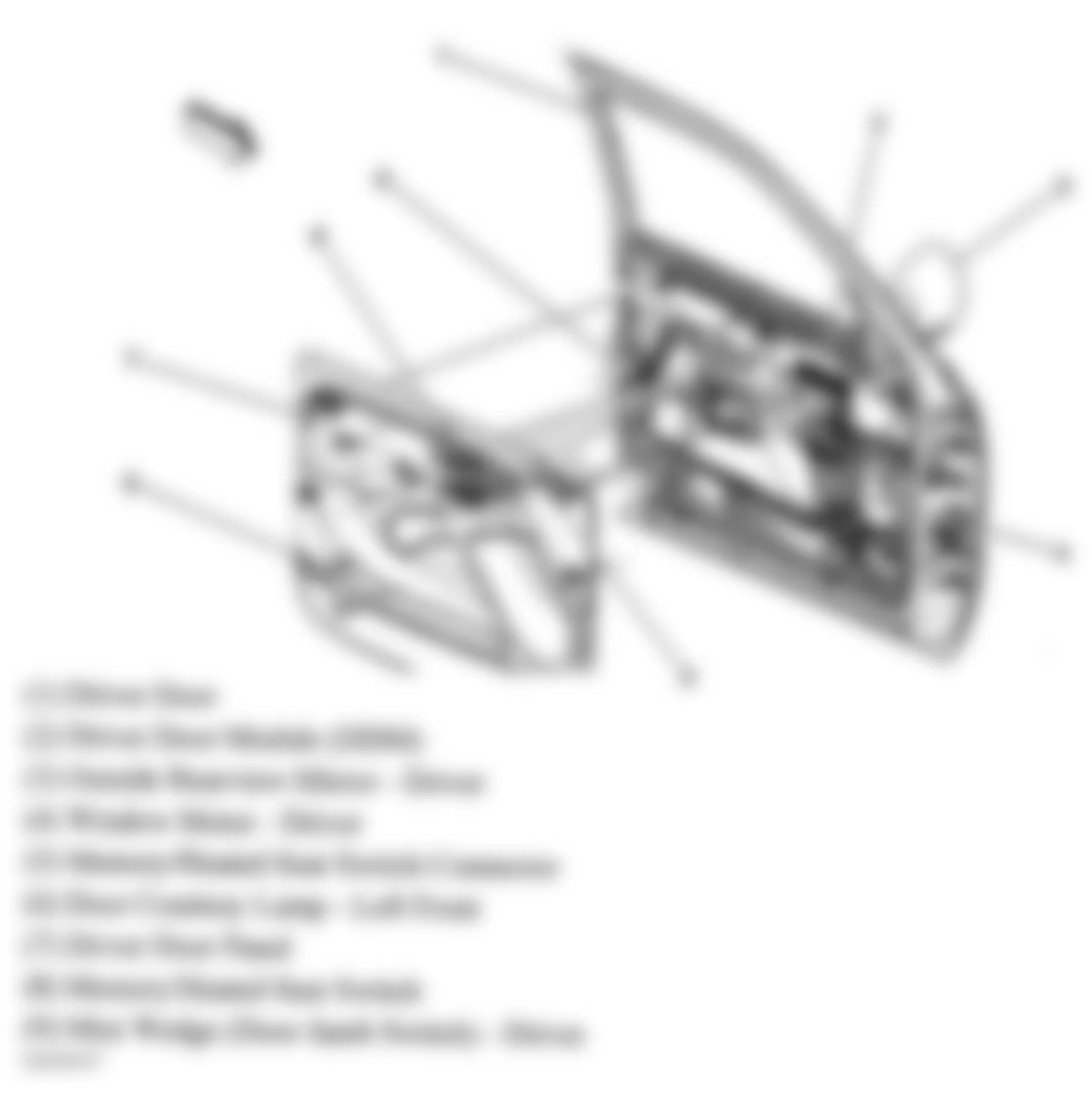 GMC Sierra 2500 2004 - Component Locations -  Driver Door