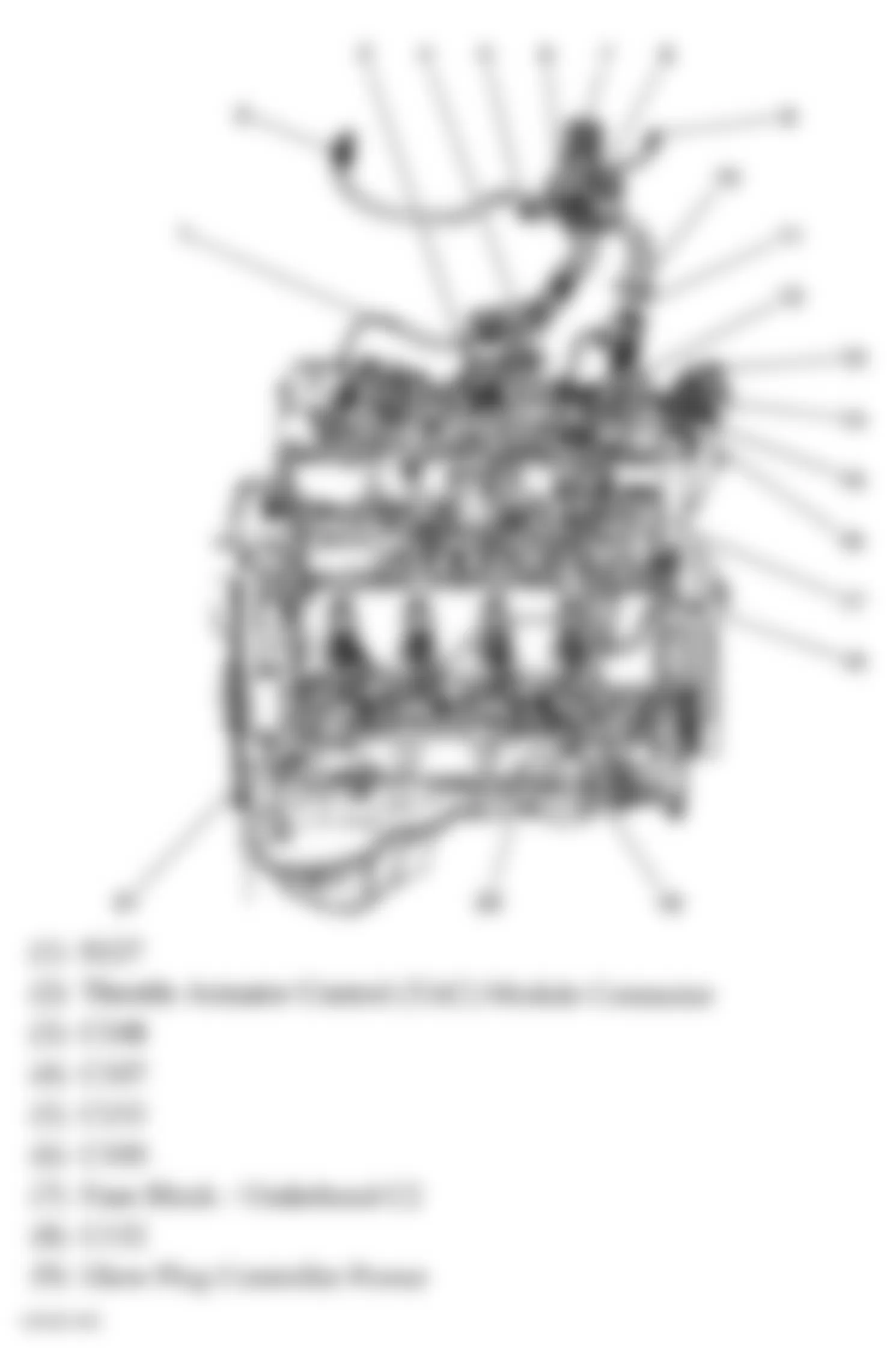 GMC Sierra 2500 2004 - Component Locations -  Right Side Of Engine (6.6L) (1 Of 2)