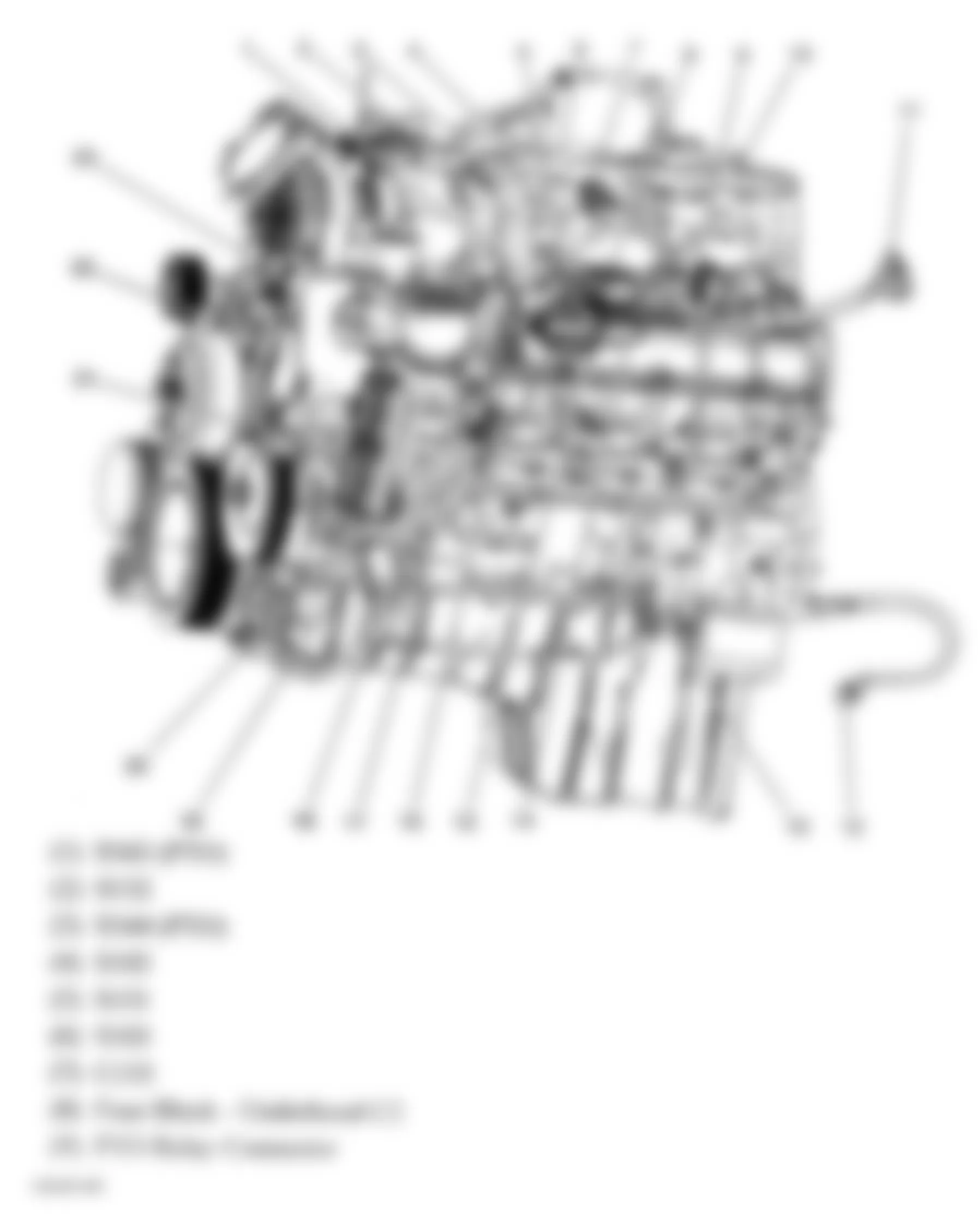 GMC Sierra 2500 2004 - Component Locations -  Left Side Of Engine (8.1L) (1 Of 2)
