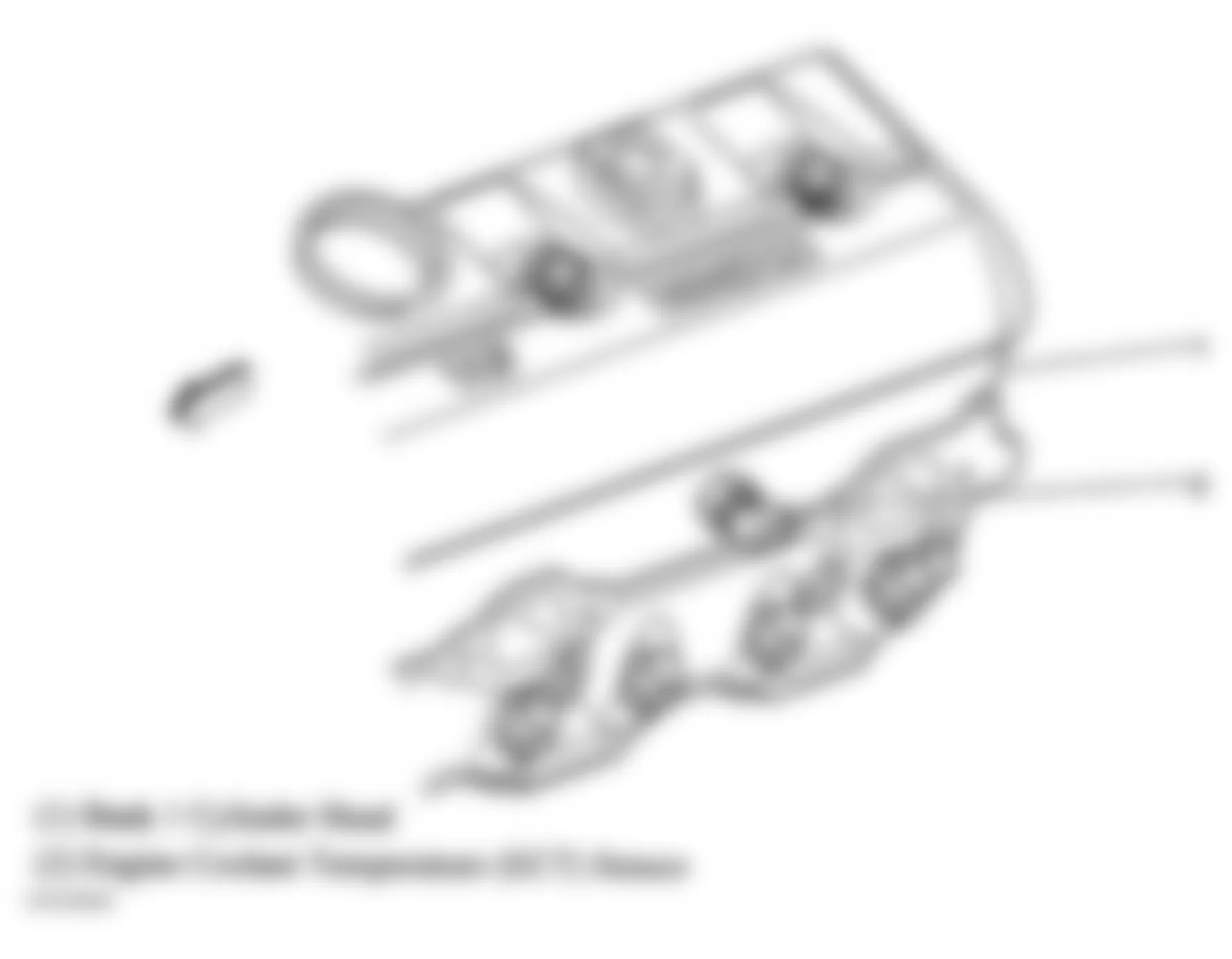 GMC Sierra 2500 HD 2004 - Component Locations - Engine Coolant Temperature (ECT) Sensor (4.3L)