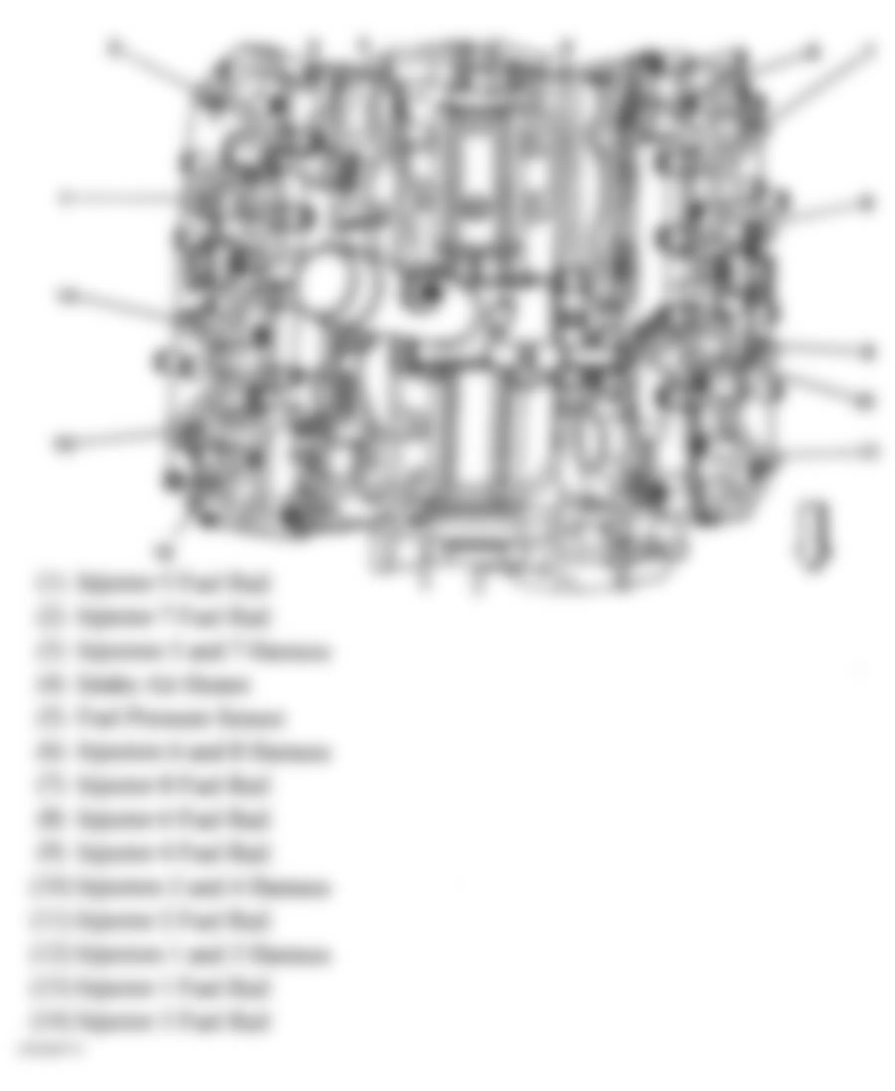 GMC Sierra 2500 HD 2004 - Component Locations - Fuel Injection System Components (6.6L) (LB7)