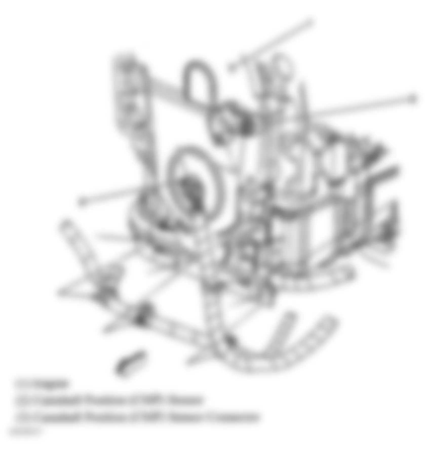 GMC Sierra 2500 HD 2004 - Component Locations - Camshaft Position (CMP) Sensor (8.1L)