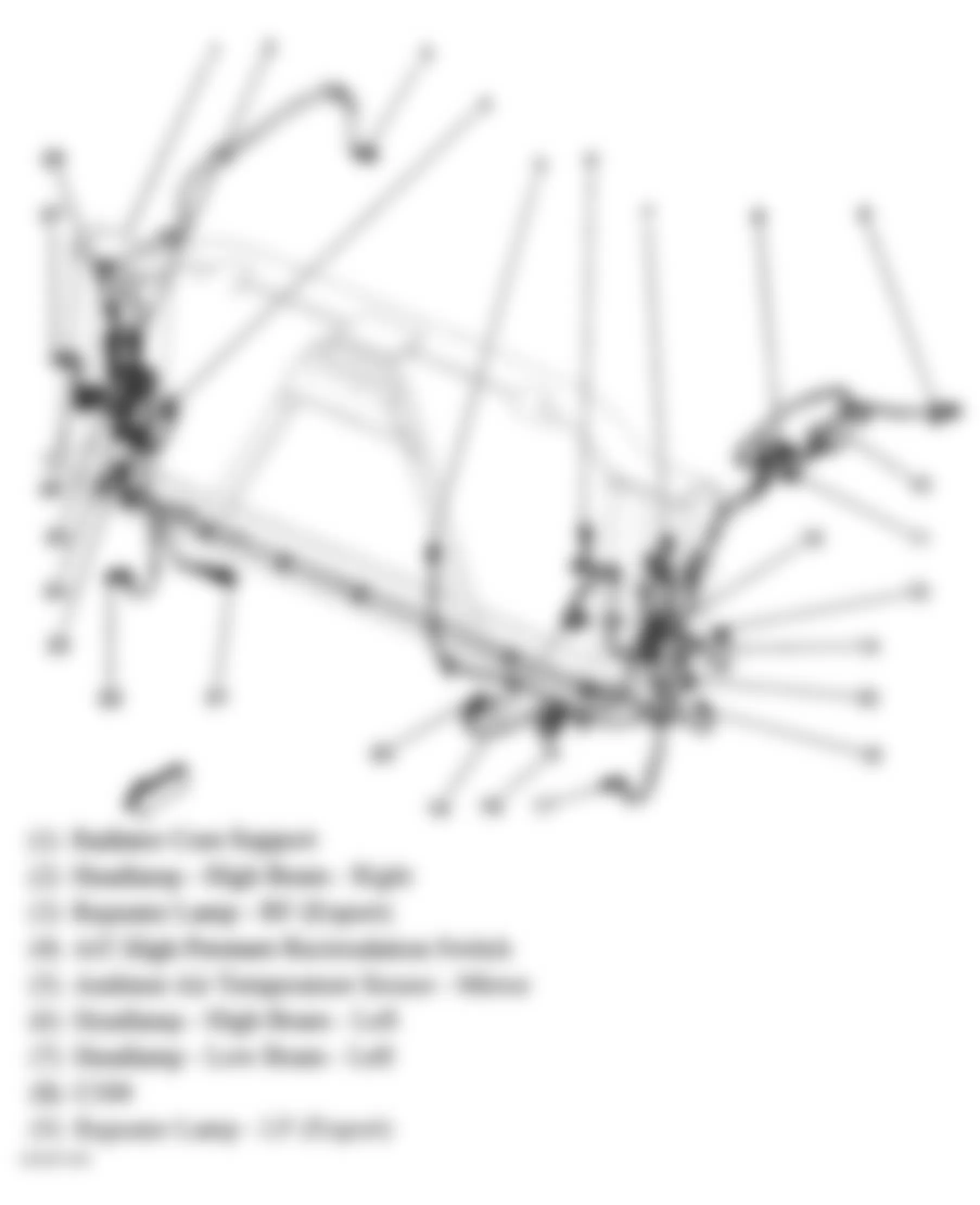 GMC Sierra 2500 HD 2004 - Component Locations -  Forward Lamp Harness (1 Of 2)