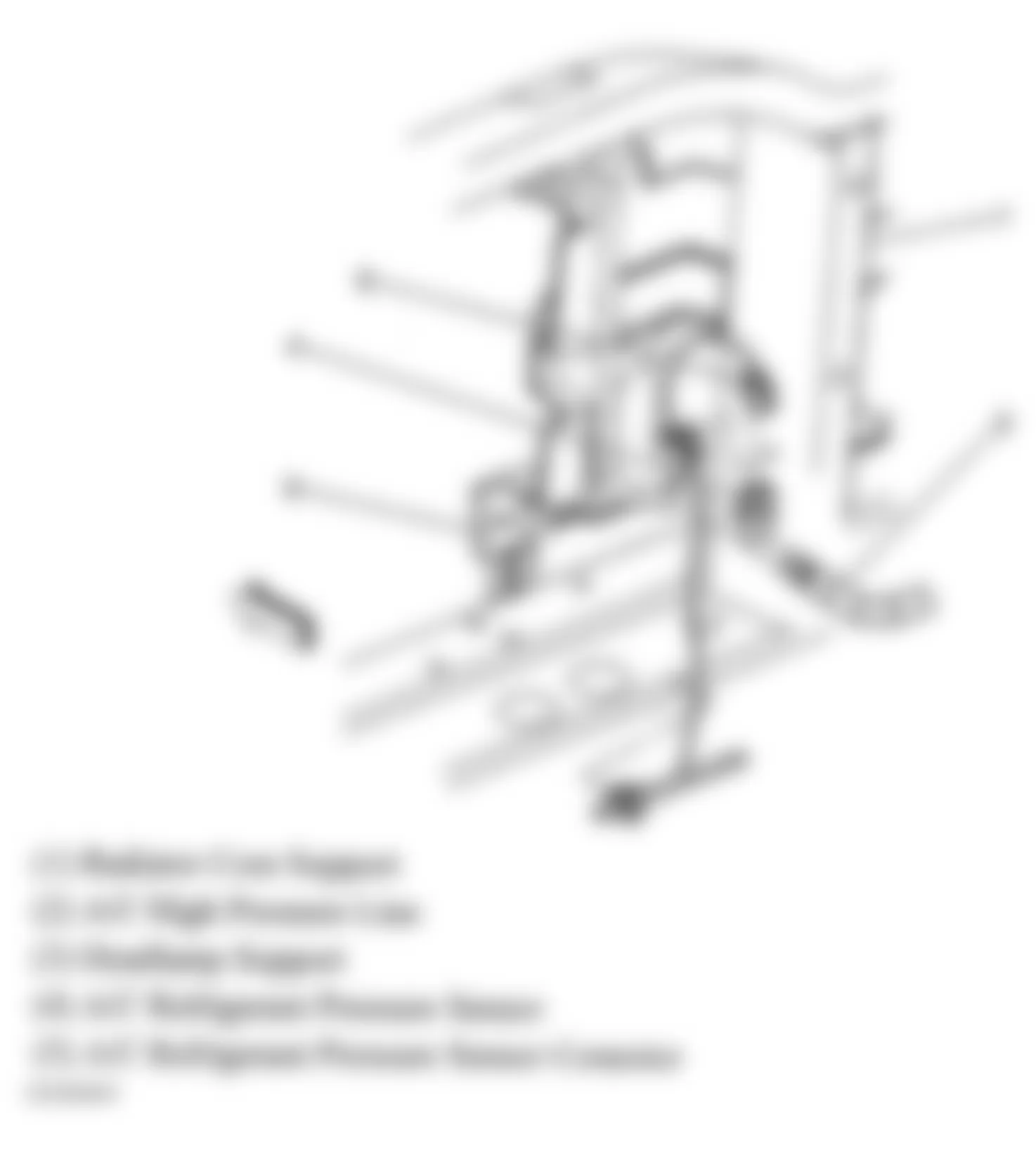 GMC Sierra 3500 2004 - Component Locations -  A/C High Pressure Line