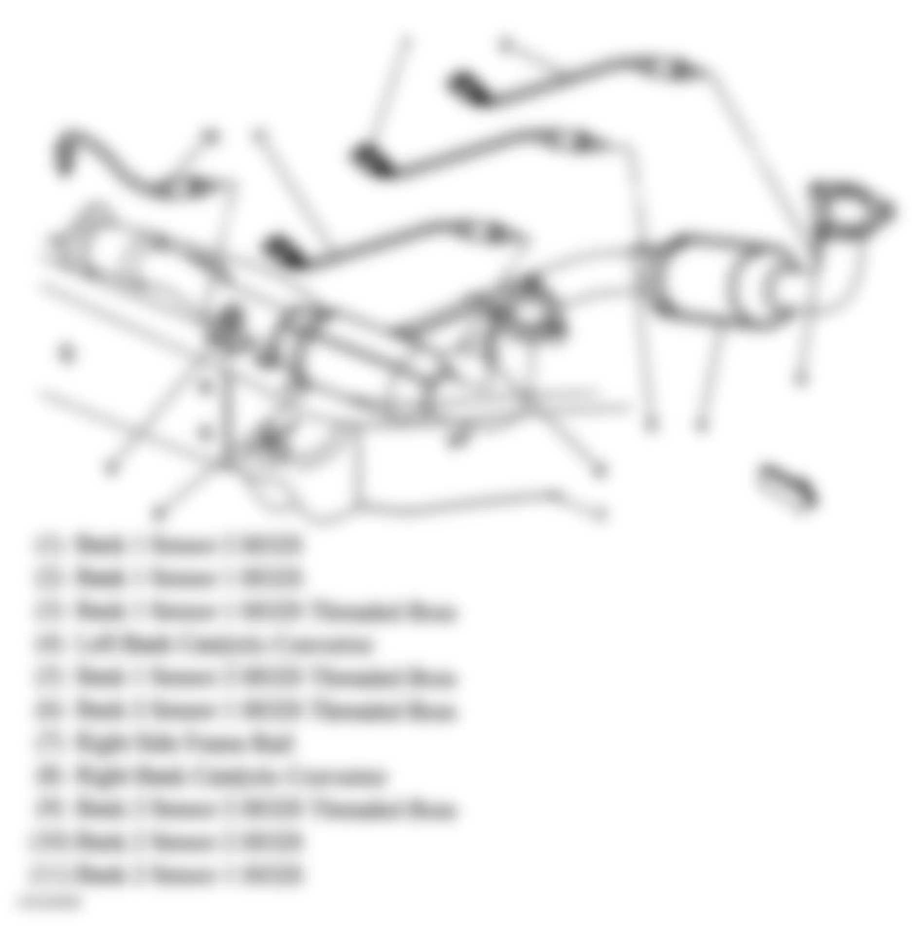 GMC Sierra 3500 2004 - Component Locations -  Heated Oxygen (HO2S) Sensors (4.8L & 5.3L)