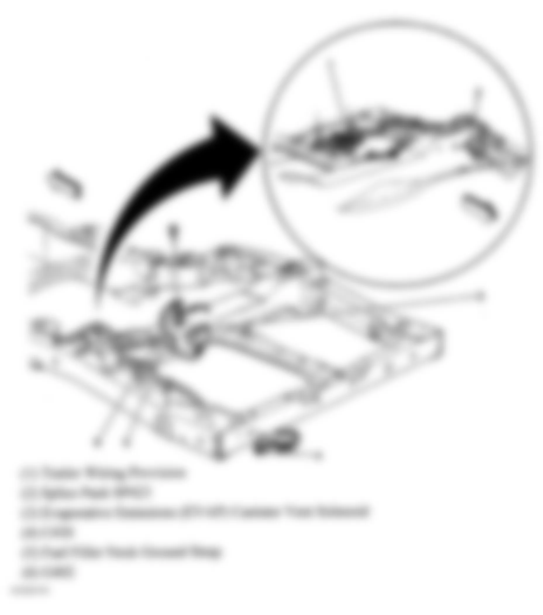 GMC Sonoma 2004 - Component Locations -  Rear Of Frame (4 Door Utility)