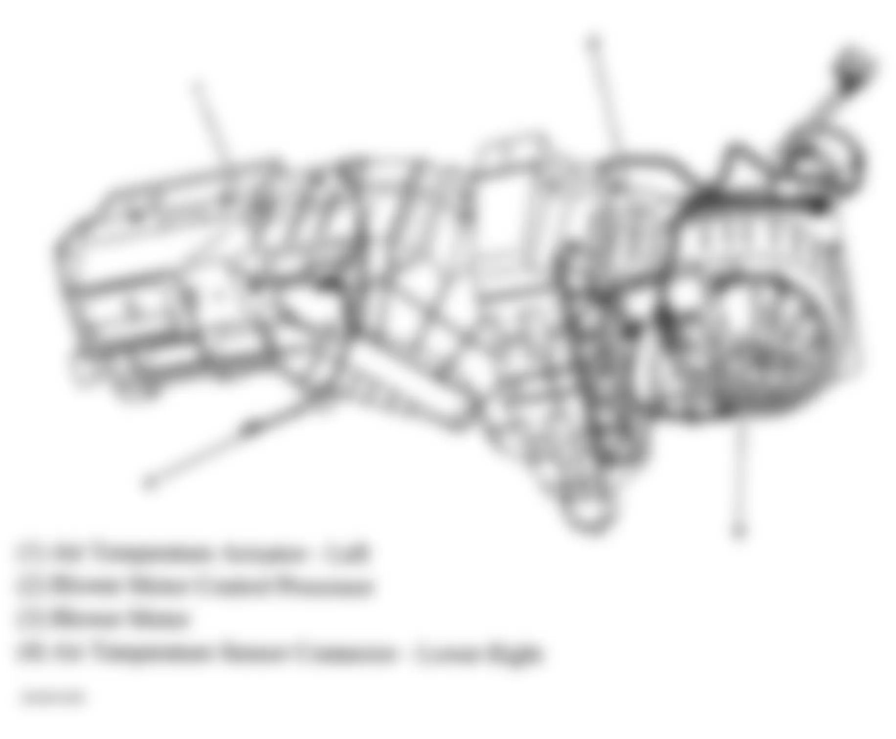 GMC Yukon 2004 - Component Locations -  Bottom Of HVAC Module Assembly