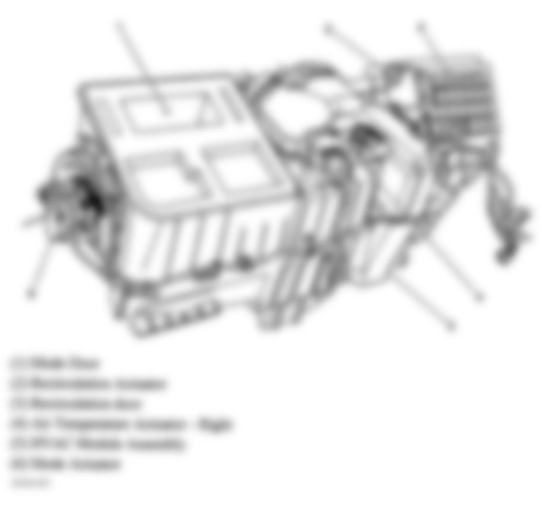 GMC Yukon XL K1500 2004 - Component Locations -  Top Of HVAC Module Assembly