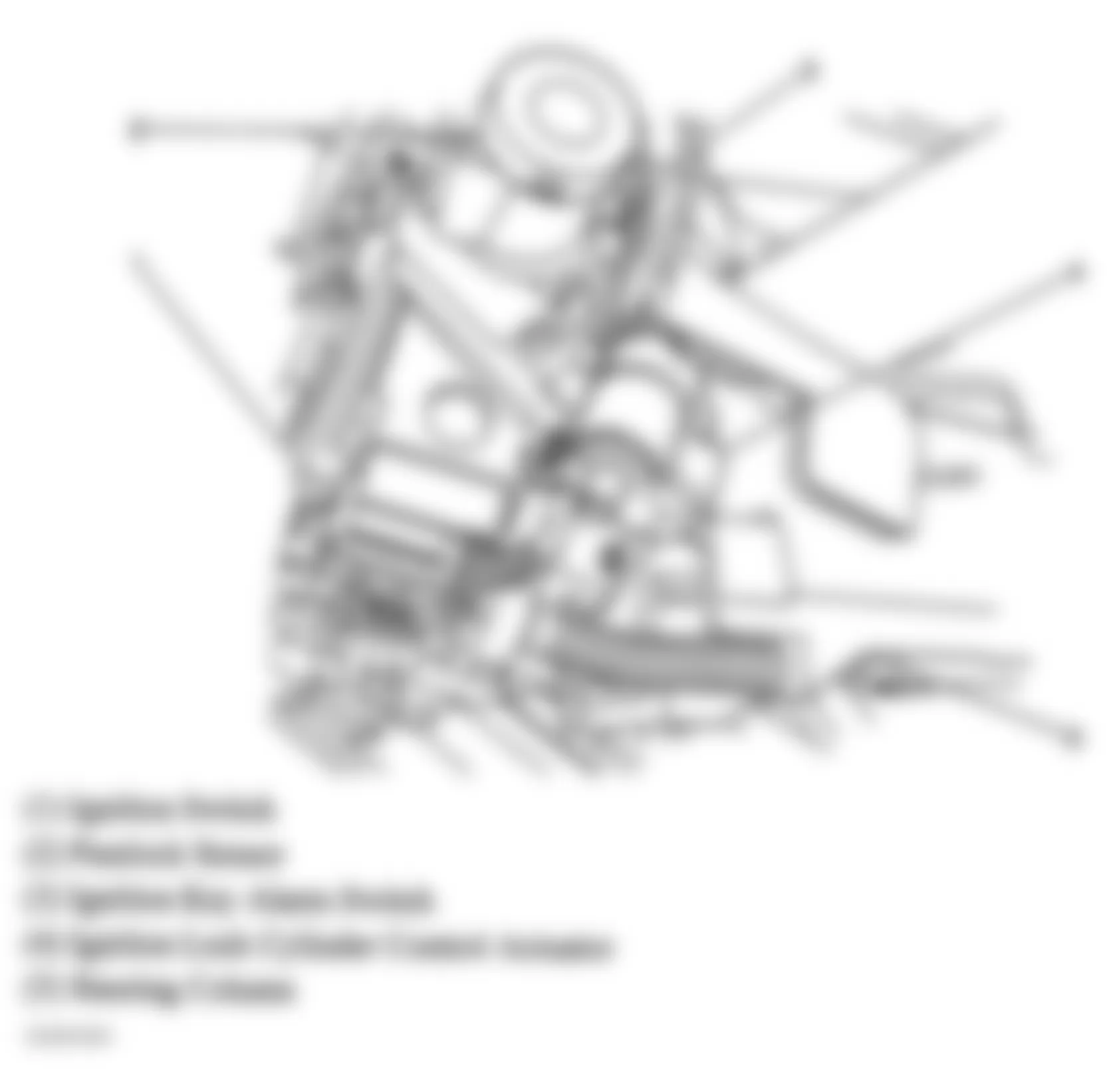 GMC Envoy 2005 - Component Locations -  Steering Column