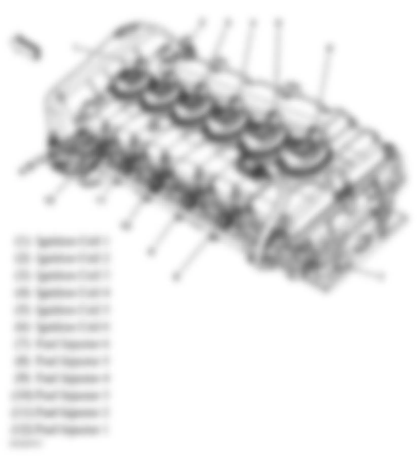 GMC Envoy XL 2005 - Component Locations -  Top Of Engine (4.2L)