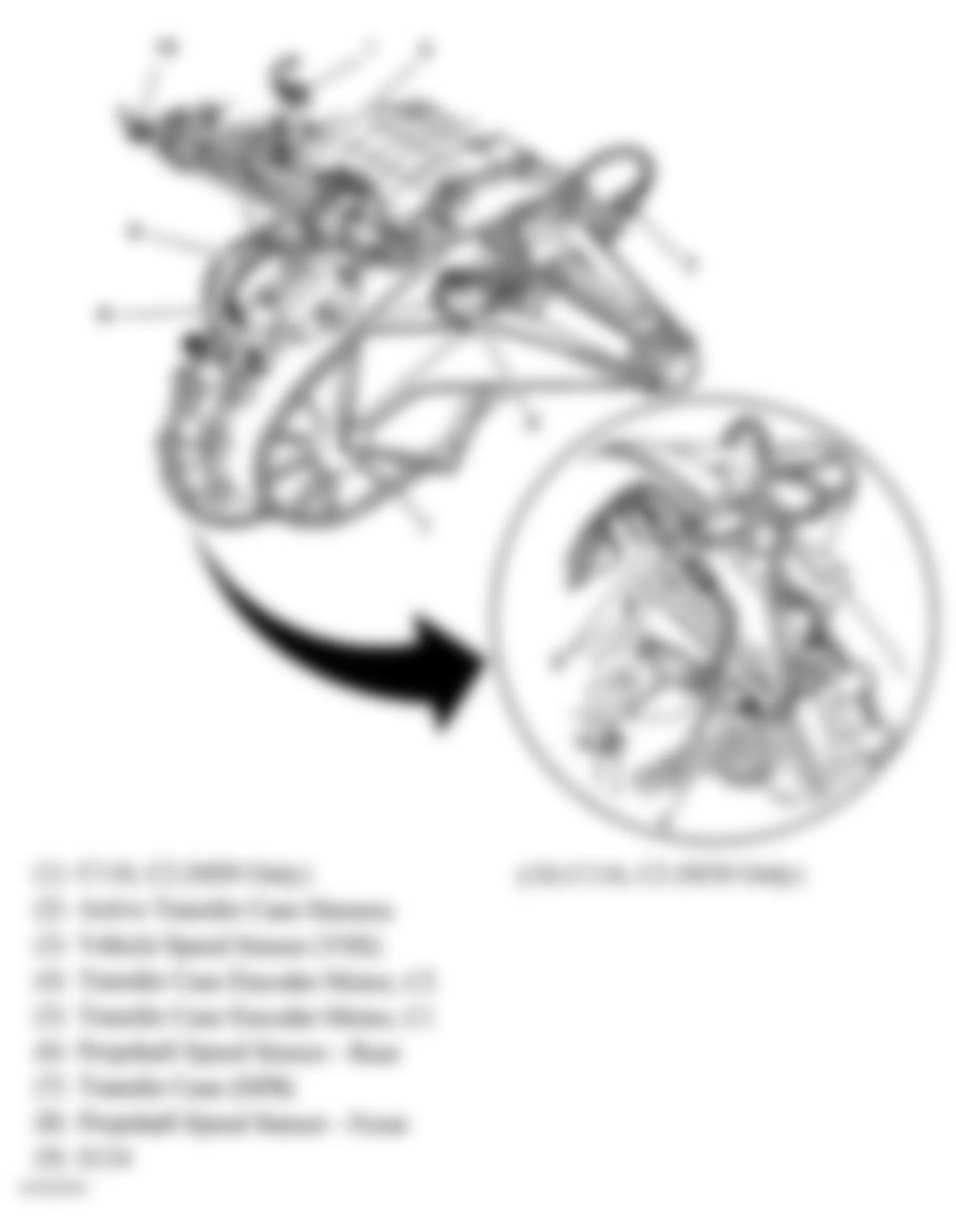GMC Jimmy 2005 - Component Locations -  Transfer Case (NP8)