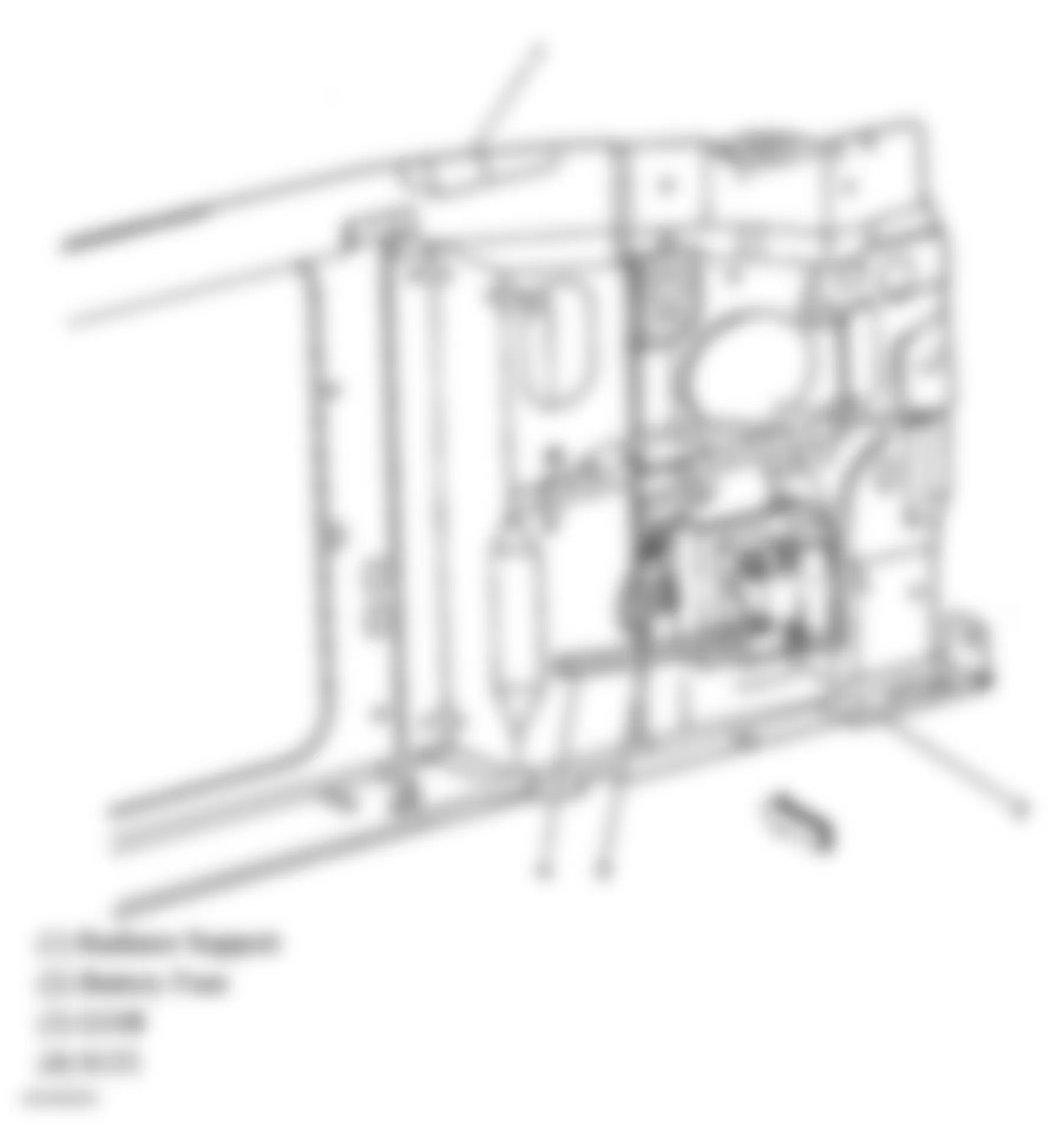 GMC Jimmy 2005 - Component Locations -  Front Radiator Support