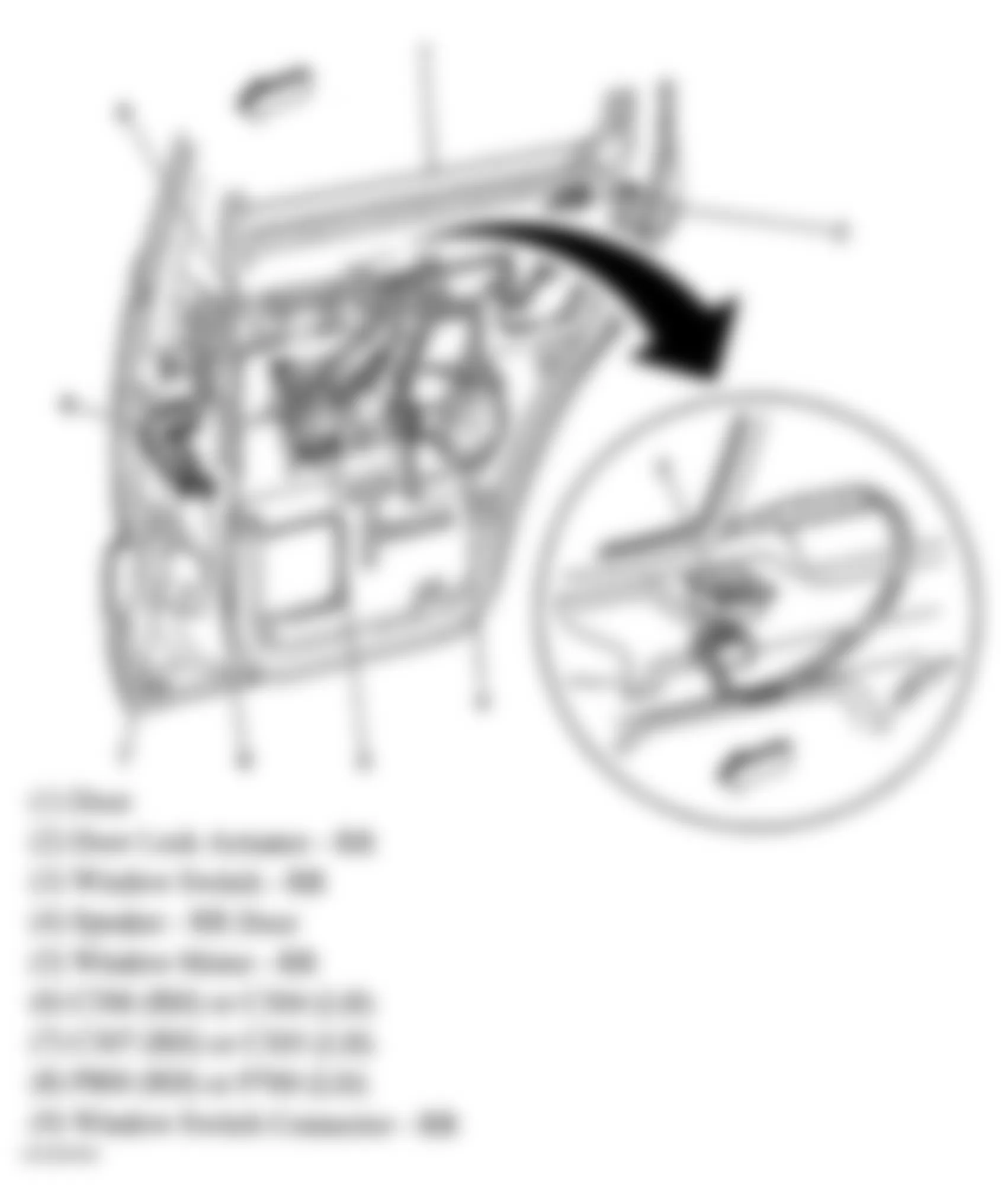 GMC Jimmy 2005 - Component Locations -  Right Rear Door