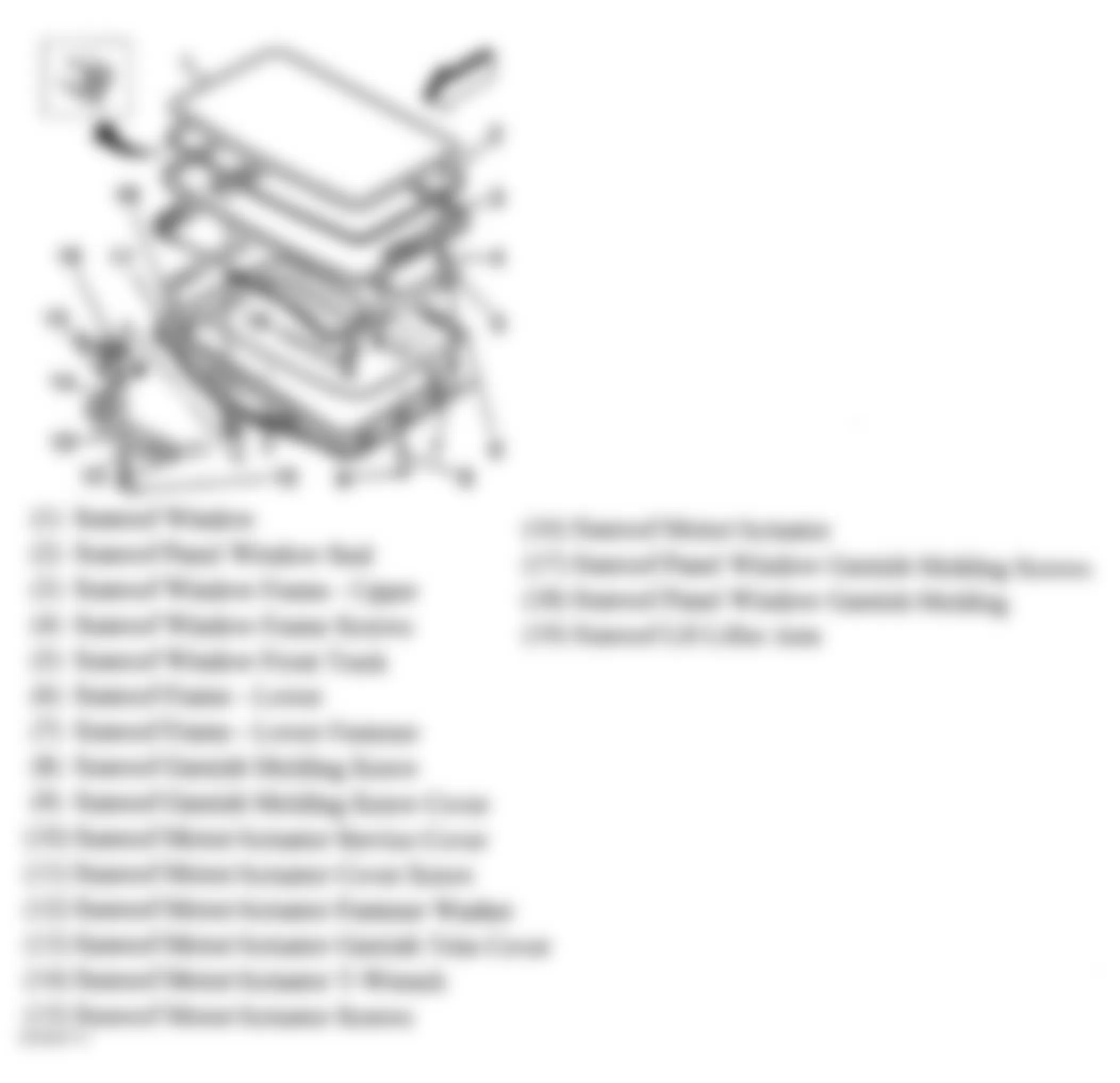GMC Jimmy 2005 - Component Locations -  Power Sunroof Assembly