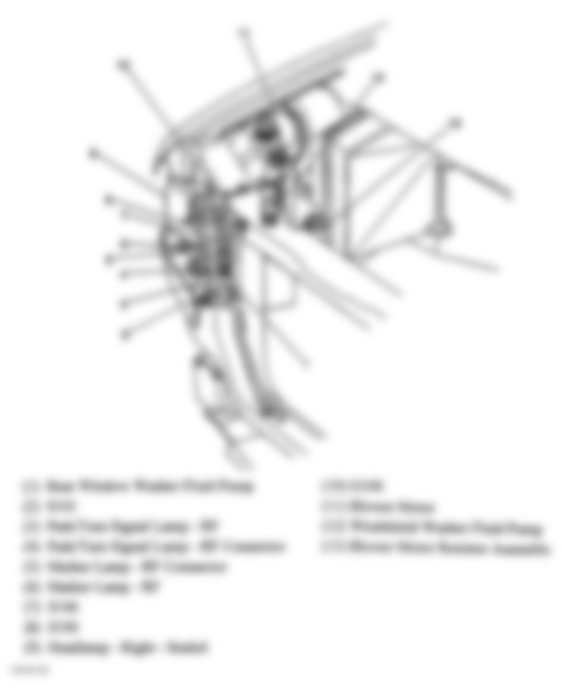 GMC Safari 2005 - Component Locations -  Right Forward Lamp Harness