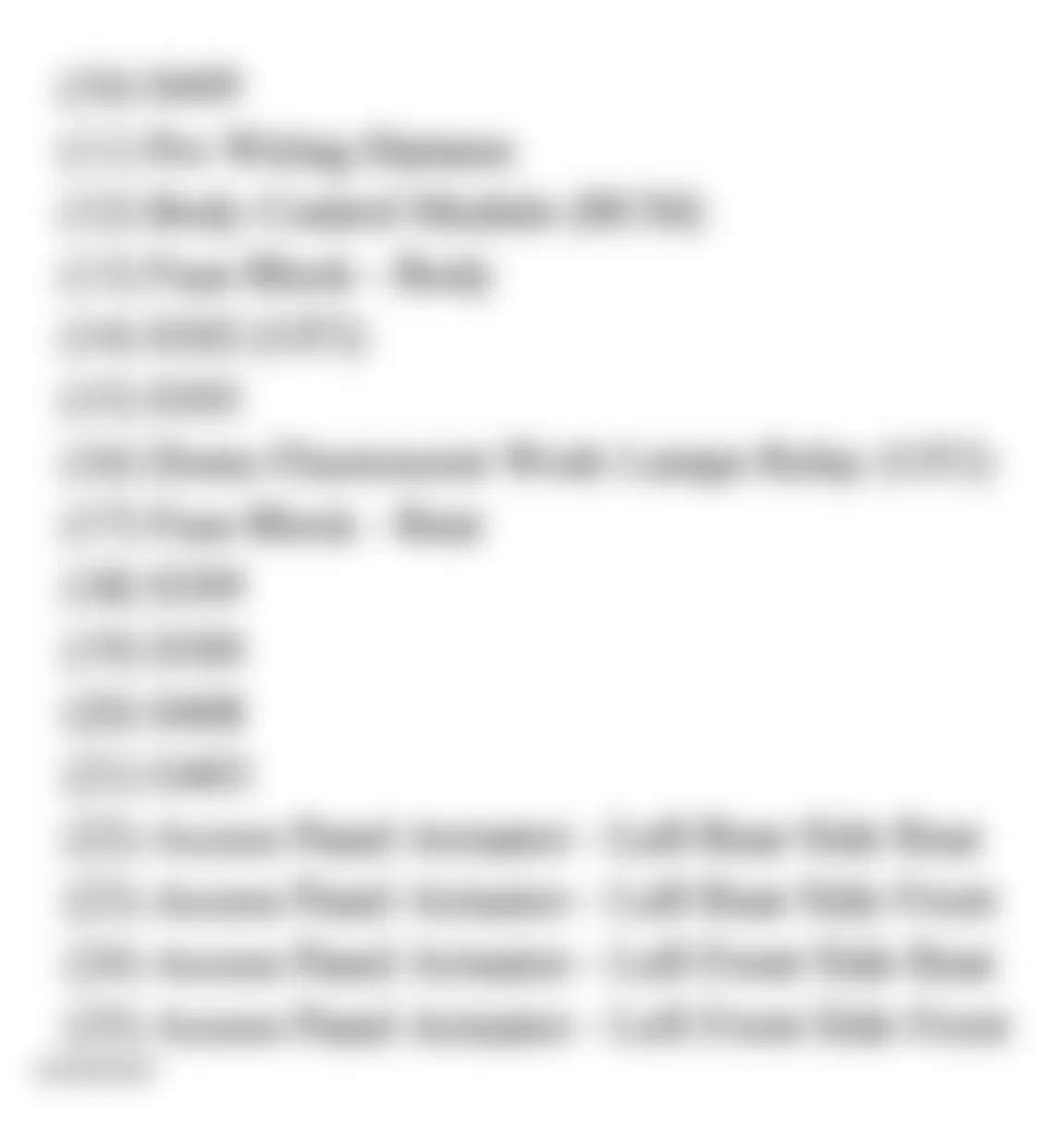 GMC Savana G1500 2005 - Component Locations -  Cargo Area (2 Of 2)