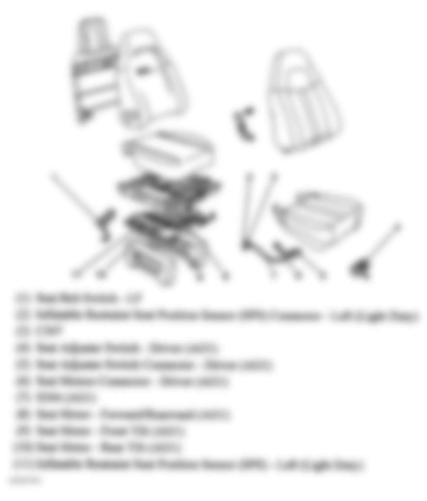 GMC Savana G1500 2005 - Component Locations -  Driver Seat