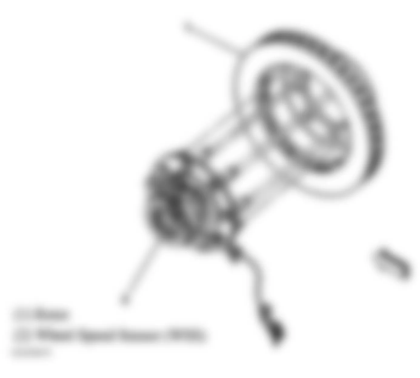 GMC Sierra 1500 2005 - Component Locations -  Wheel Speed Sensor (Right Front) (4WD)