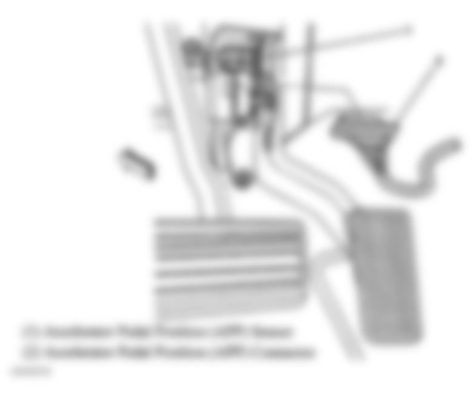 GMC Sierra 1500 HD 2005 - Component Locations -  Accelerator Pedal Position (APP) Sensor