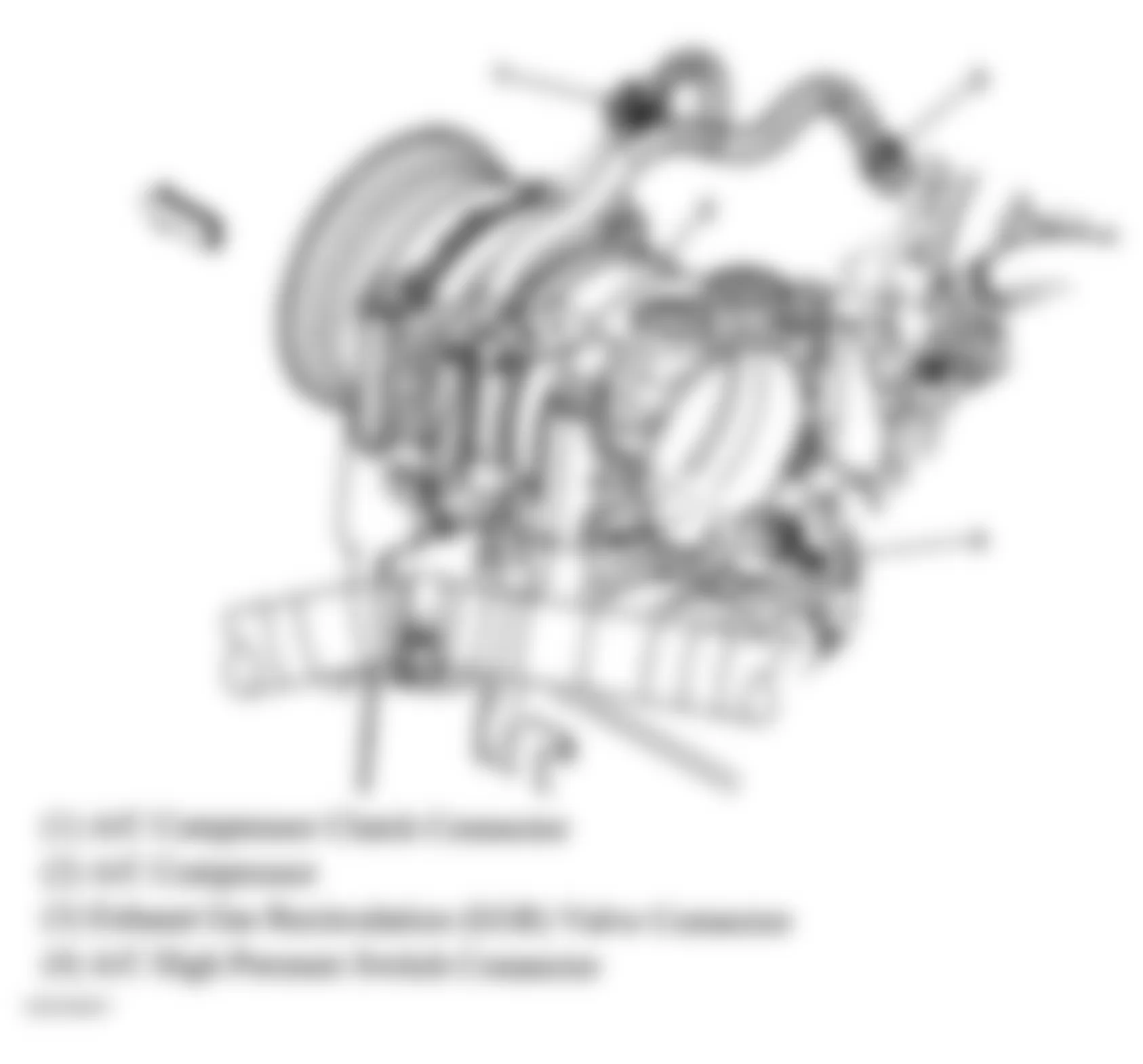 GMC Sierra 3500 2005 - Component Locations -  A/C Compressor (4.3L)