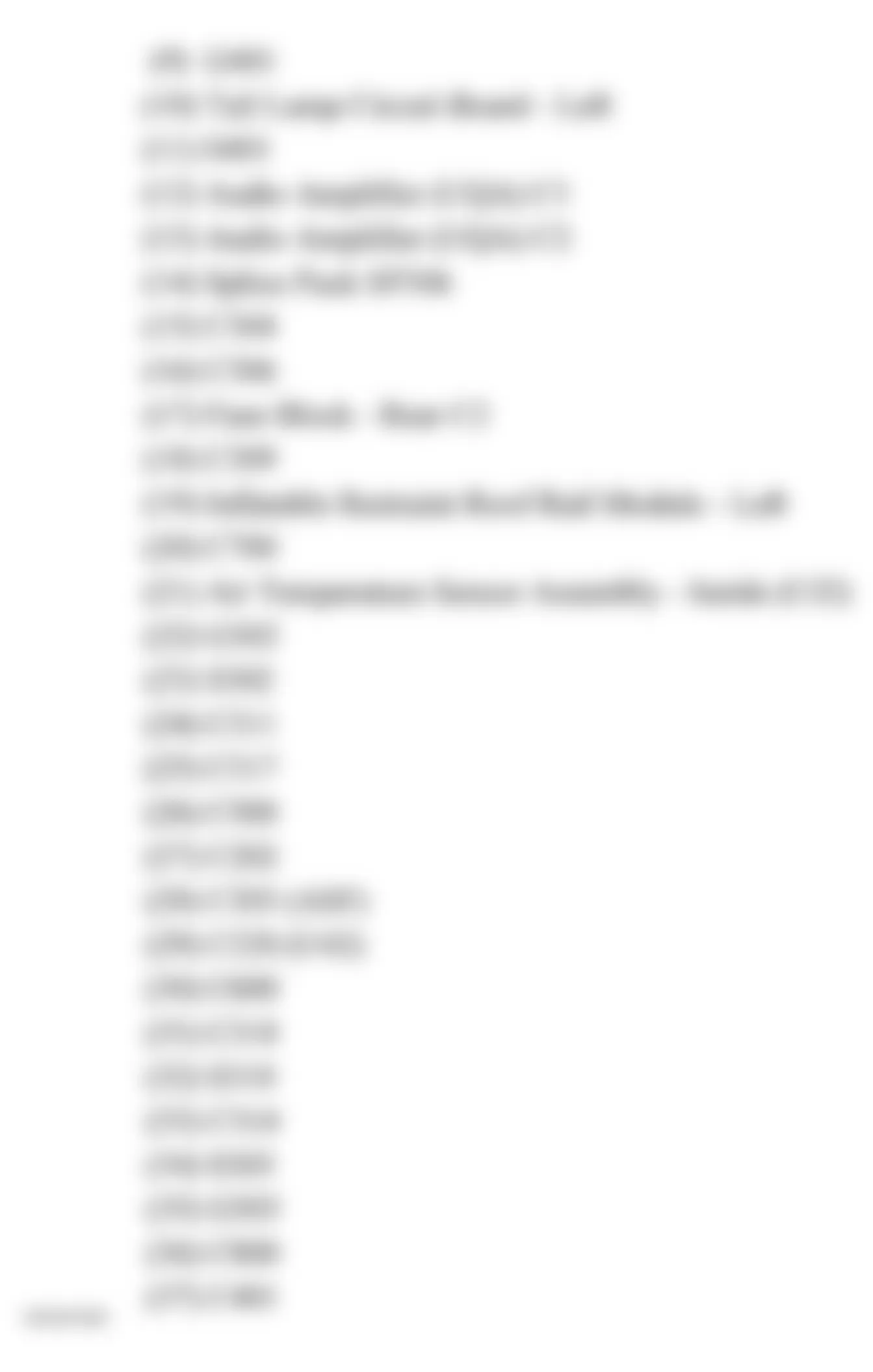 GMC Envoy 2006 - Component Locations -  Passenger Compartment (Long Wheel Base) (2 Of 2)