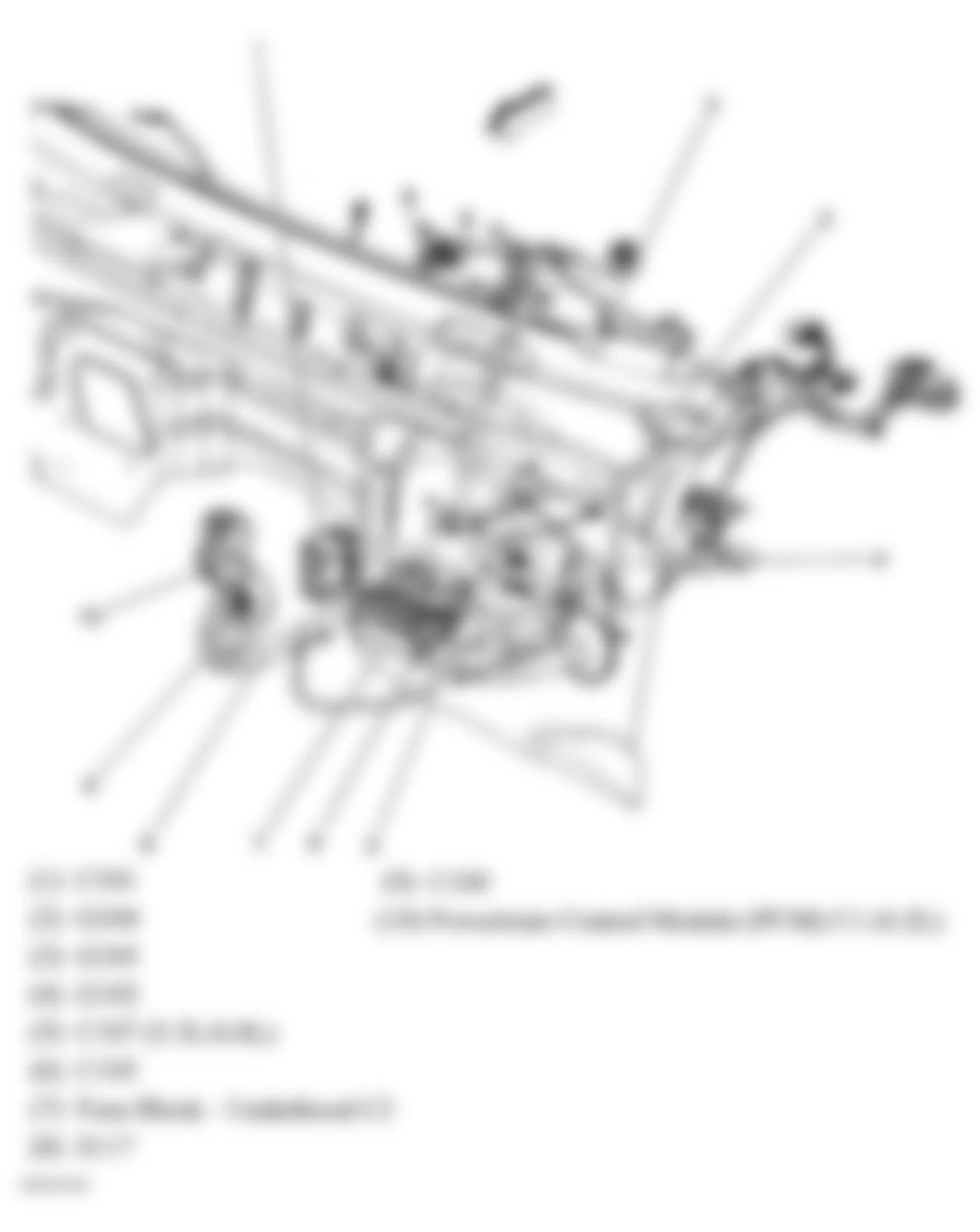 GMC Envoy XL 2006 - Component Locations -  Rear Of Engine Compartment