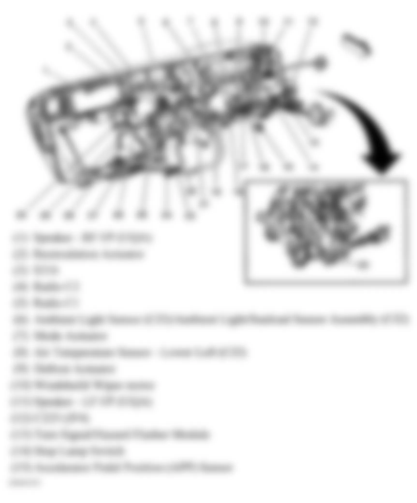 GMC Envoy XL 2006 - Component Locations -  Rear Of Dash (1 Of 2)