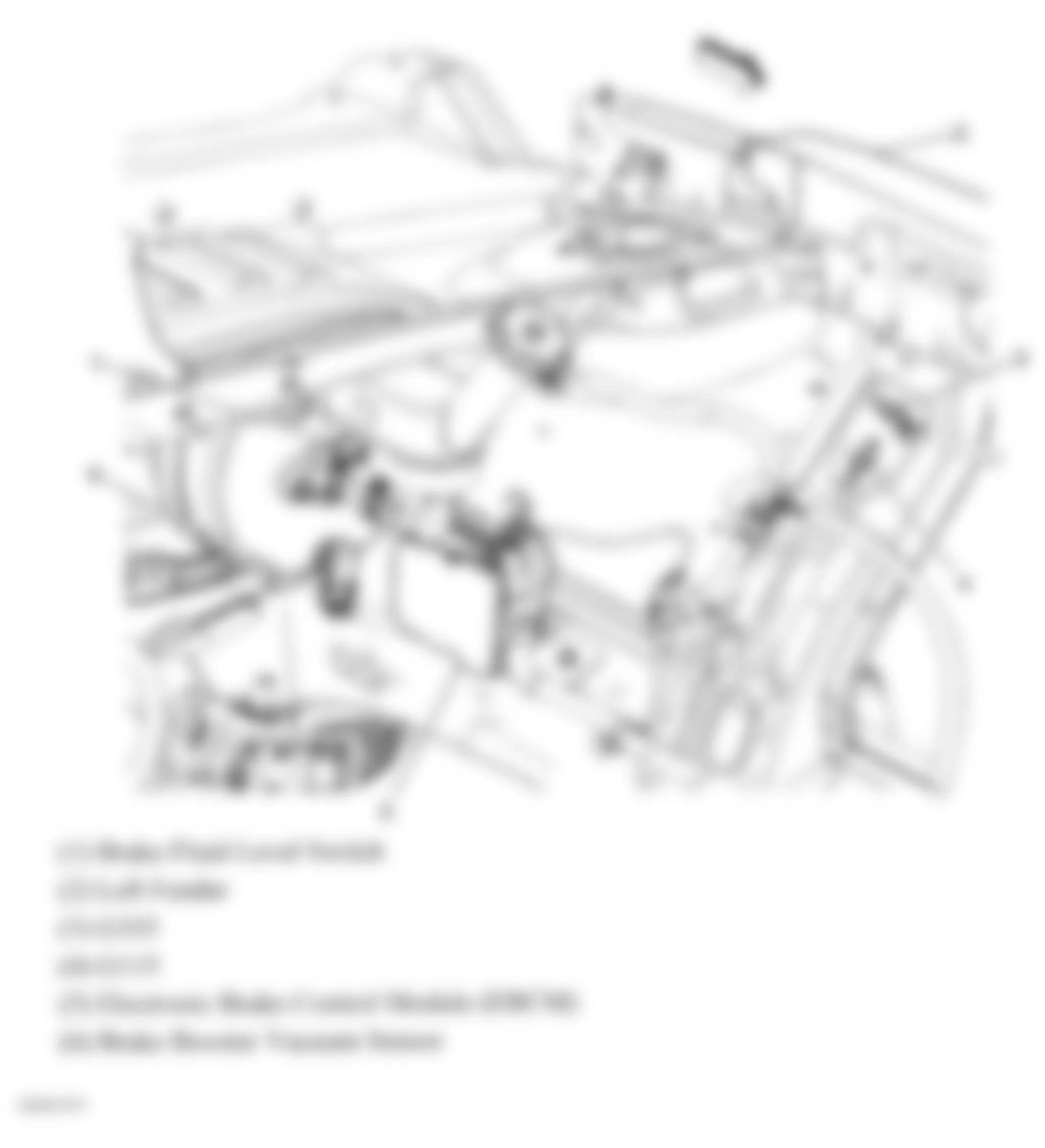GMC Acadia SLE 2007 - Component Locations -  Left Rear Of Engine Compartment