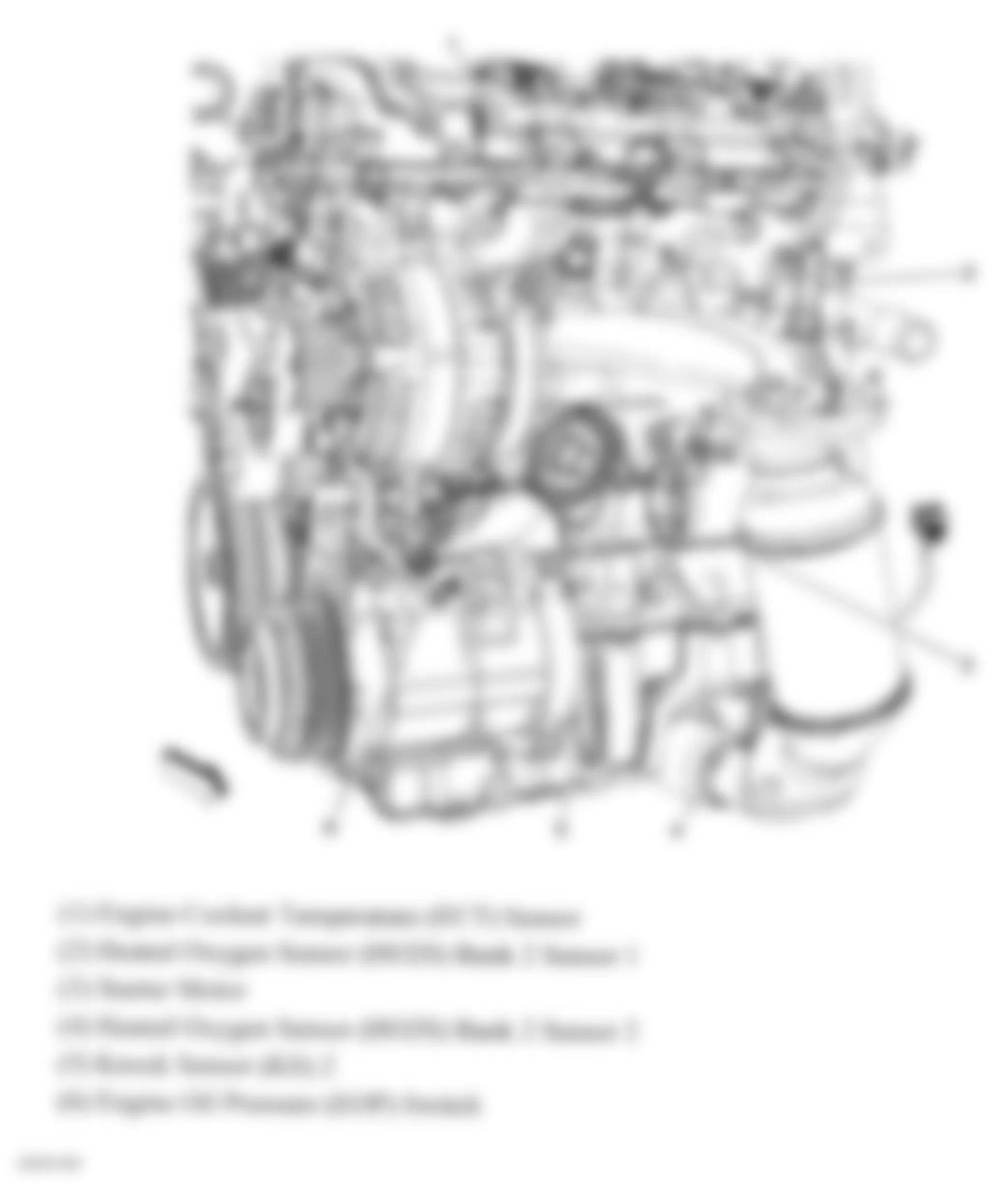 GMC Acadia SLE 2007 - Component Locations -  Left Side Of Engine