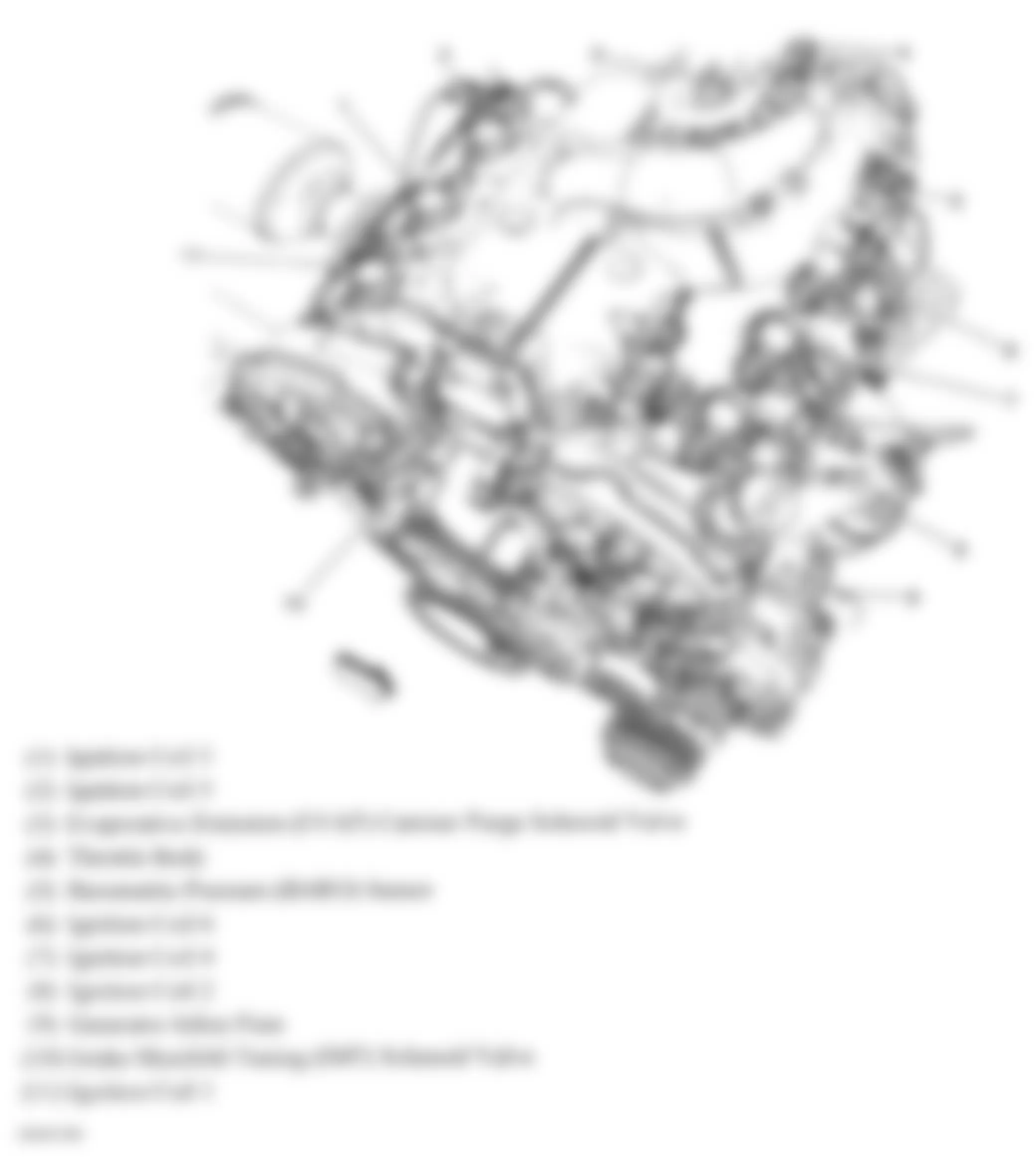 GMC Acadia SLT 2007 - Component Locations -  Top Of Engine
