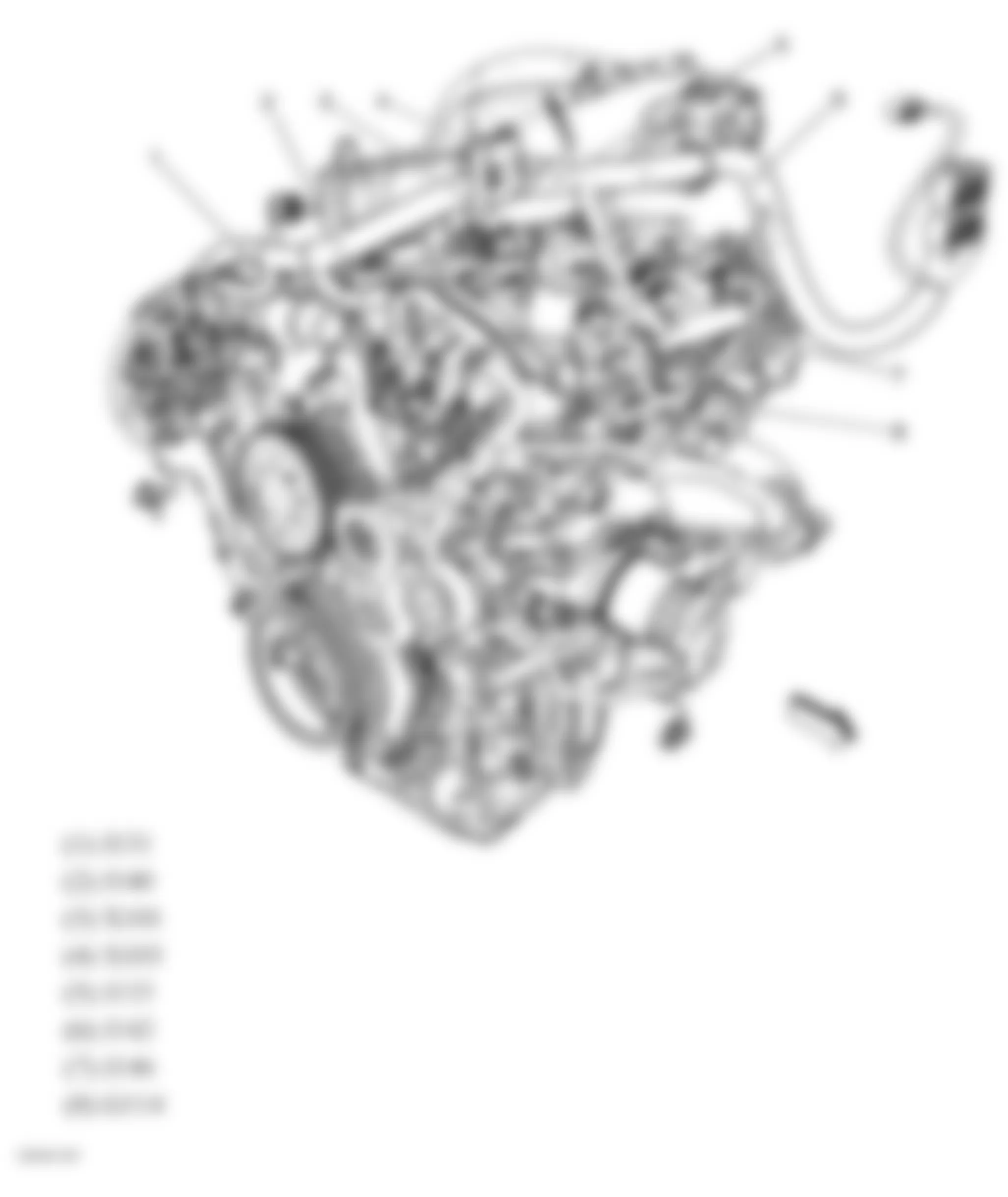 GMC Acadia SLT 2007 - Component Locations -  Front Of Engine