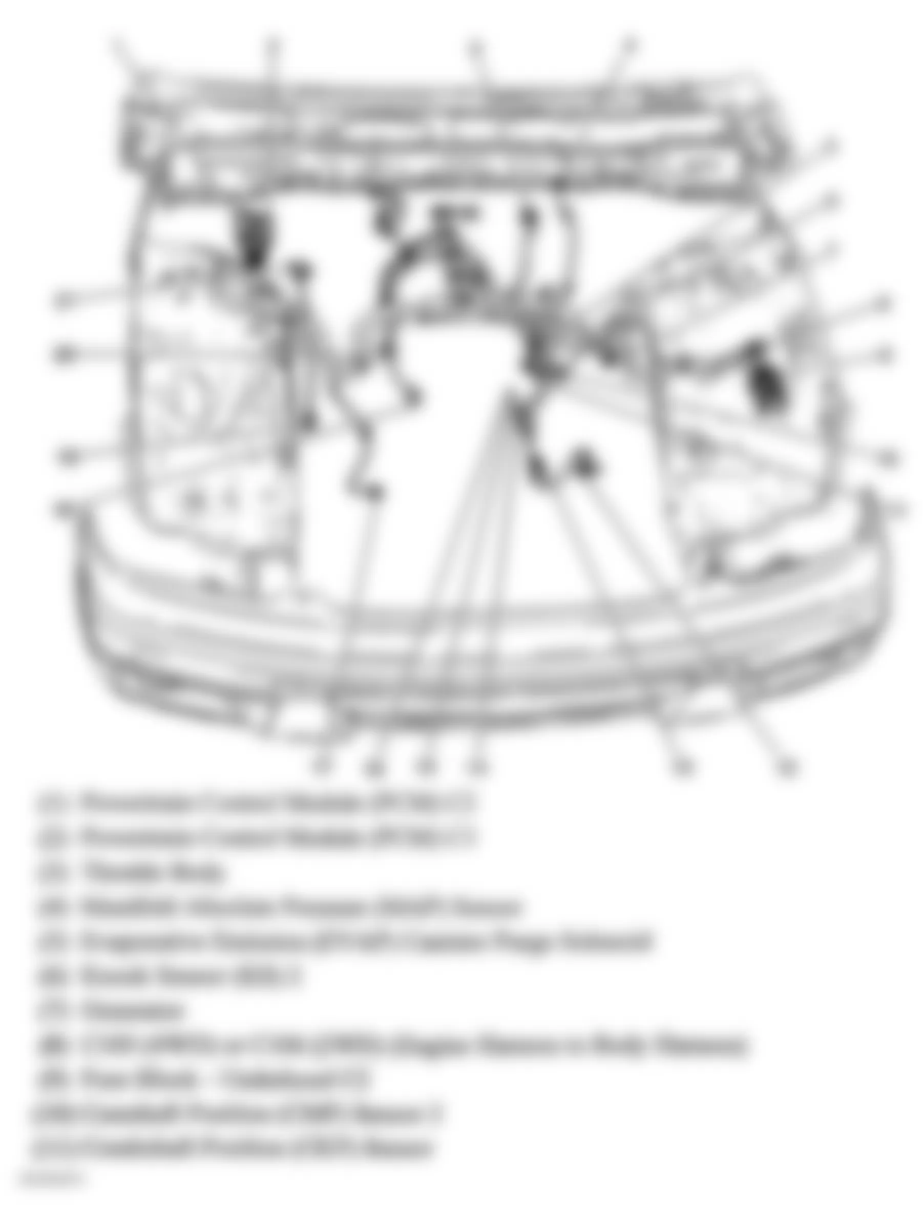 GMC Canyon 2007 - Component Locations -  Engine Harness (3.7L) (1 Of 2)