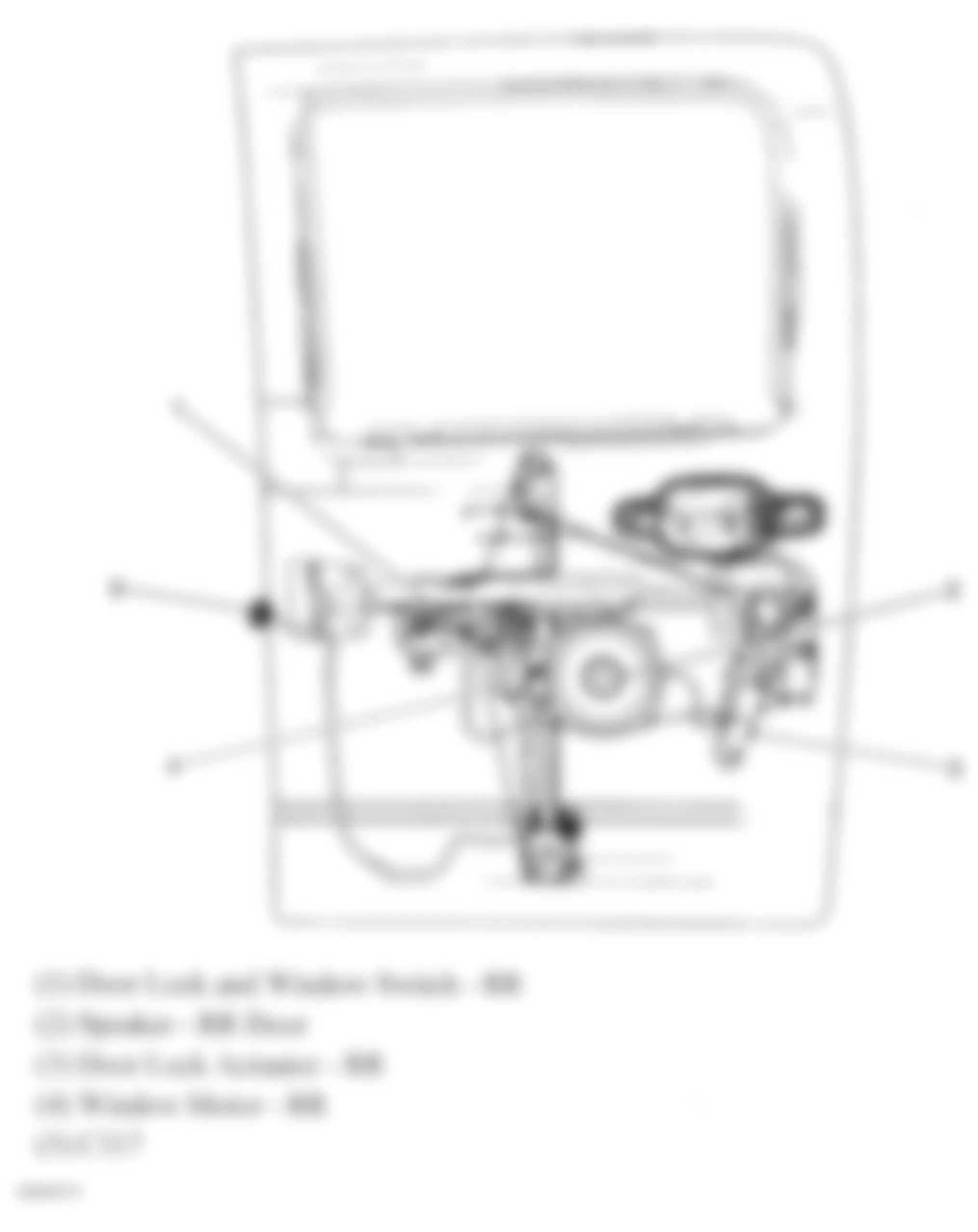 GMC Canyon 2007 - Component Locations -  Right Rear Door (Crew Cab)