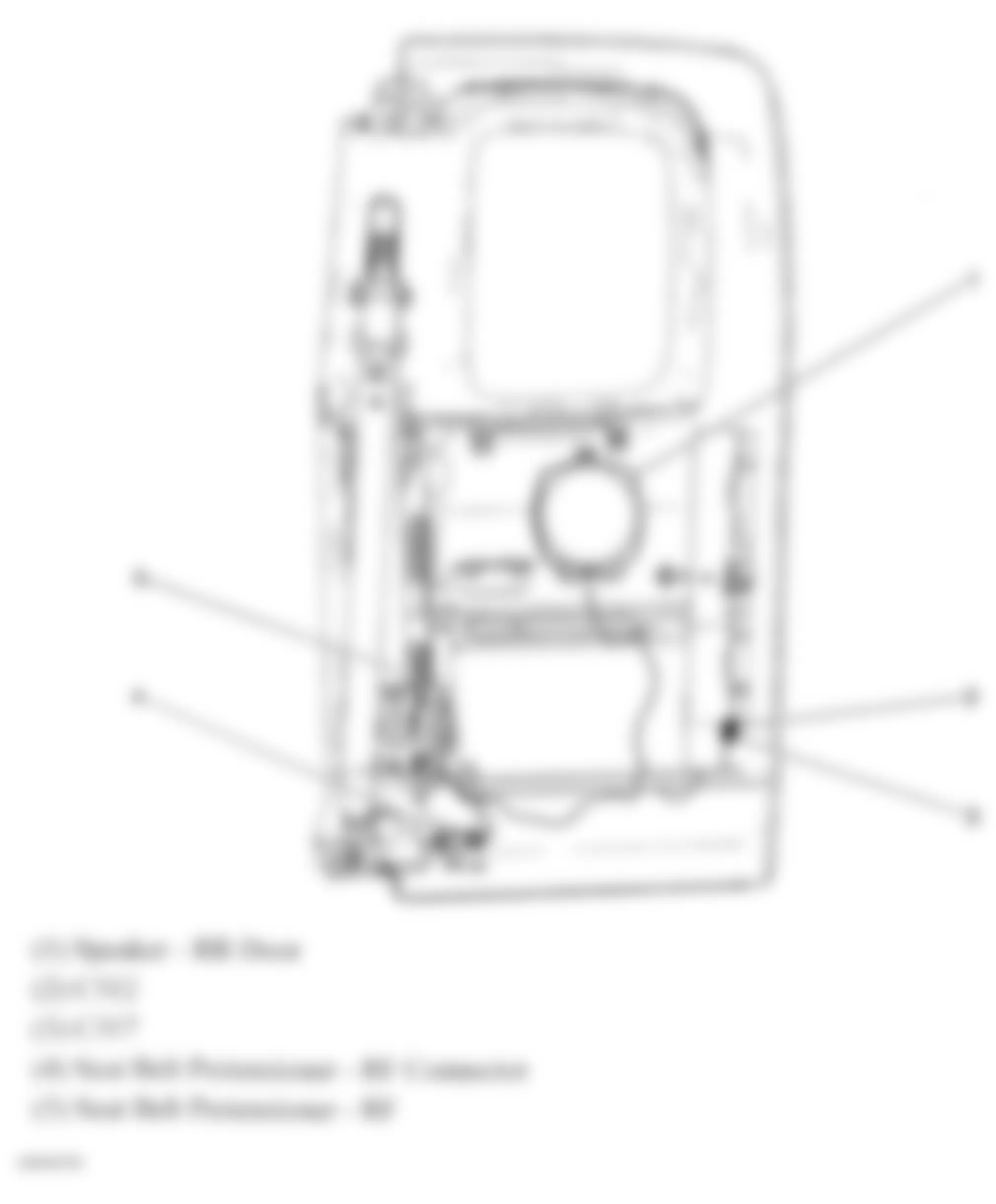 GMC Canyon 2007 - Component Locations -  Right Rear Door (EXT Cab)