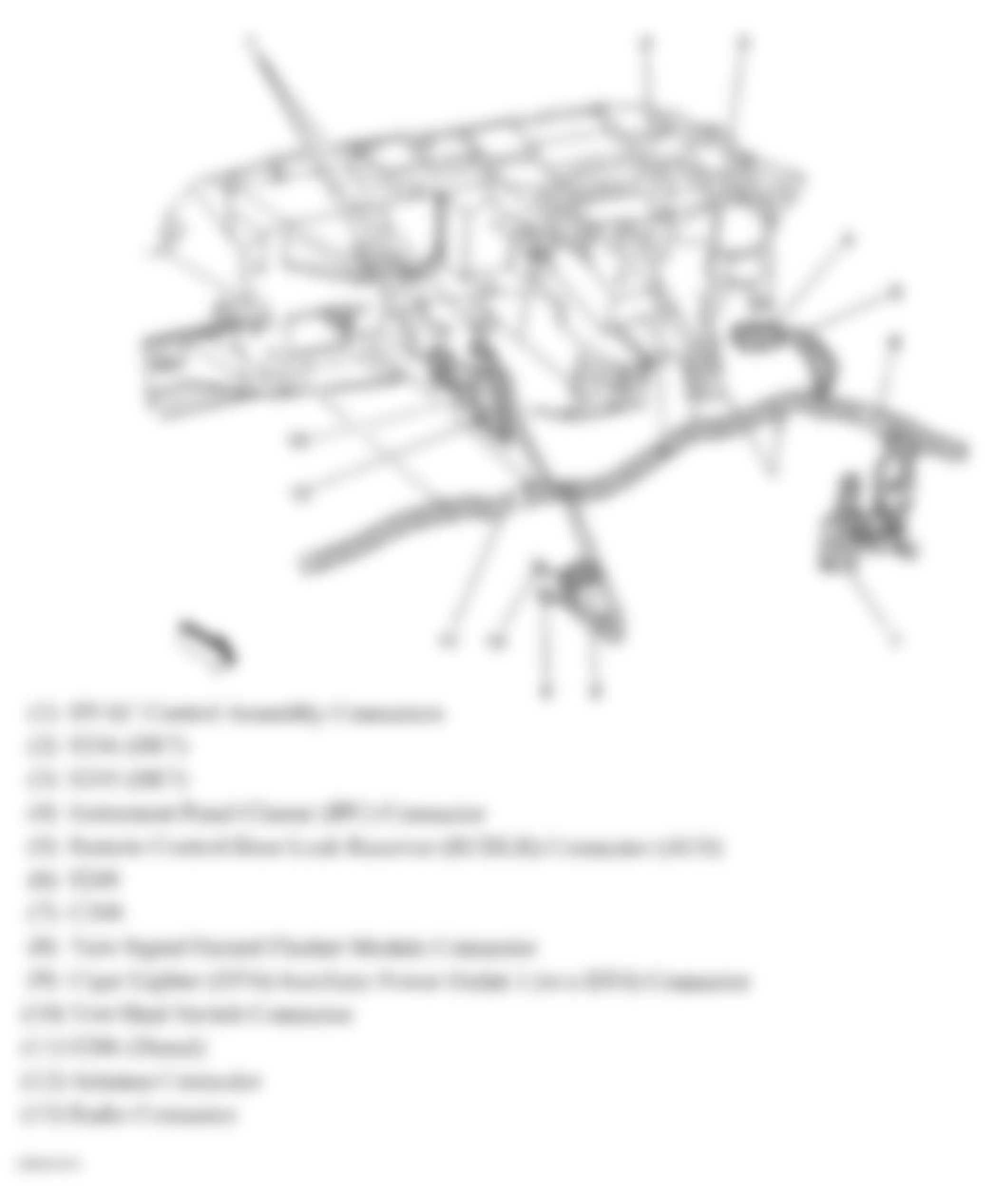 GMC Savana G2500 2007 - Component Locations -  Center Of Dash