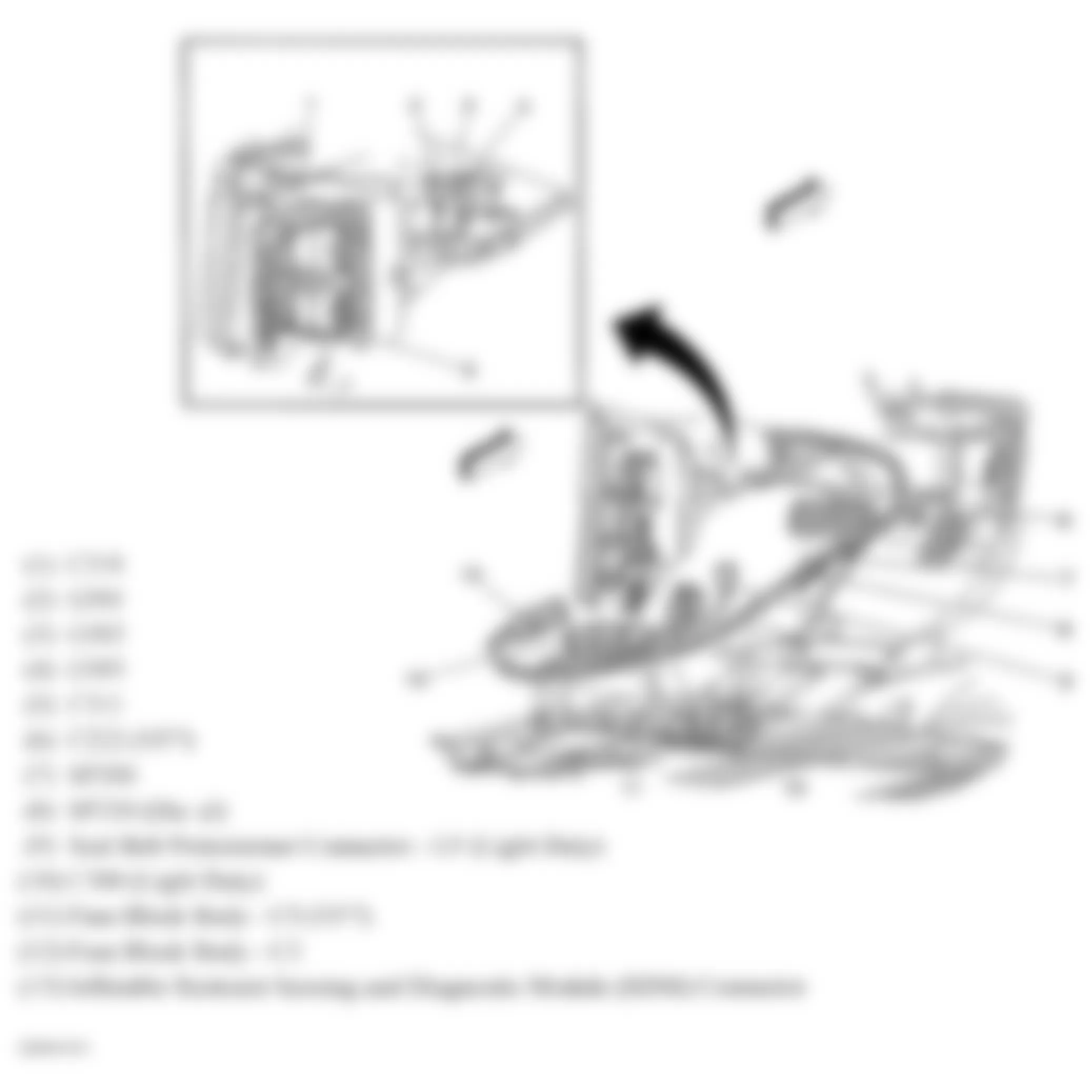 GMC Savana H1500 2007 - Component Locations -  Left Kick Panel