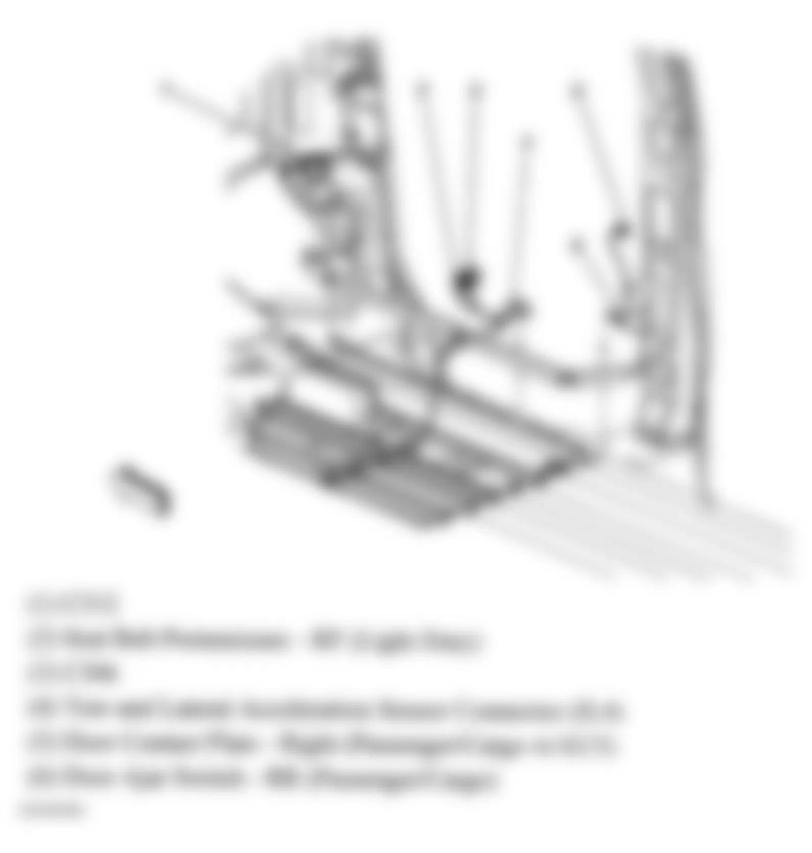 GMC Savana H1500 2007 - Component Locations -  Right B Pillar & Floor