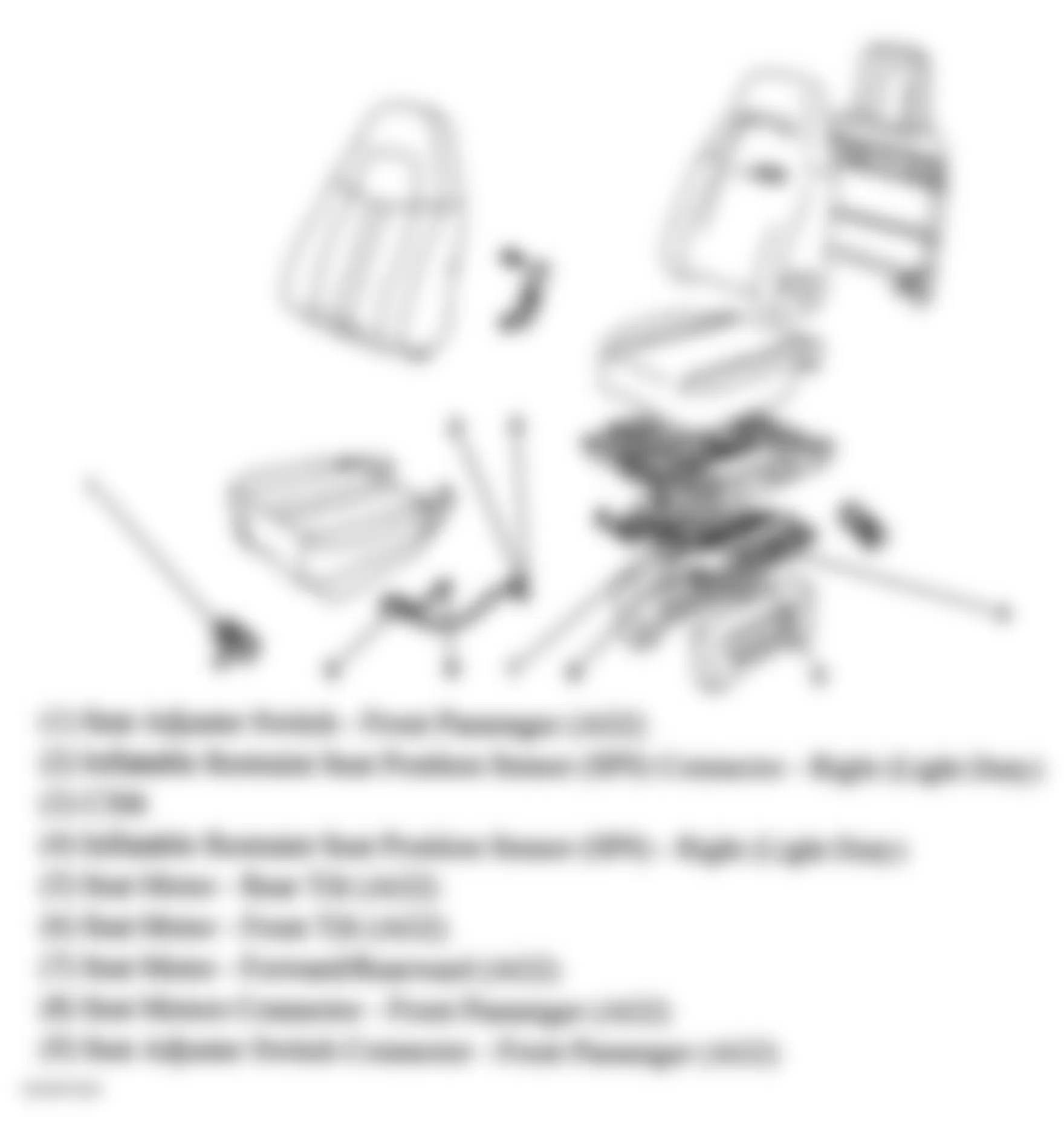 GMC Savana H1500 2007 - Component Locations -  Power Passenger Seat