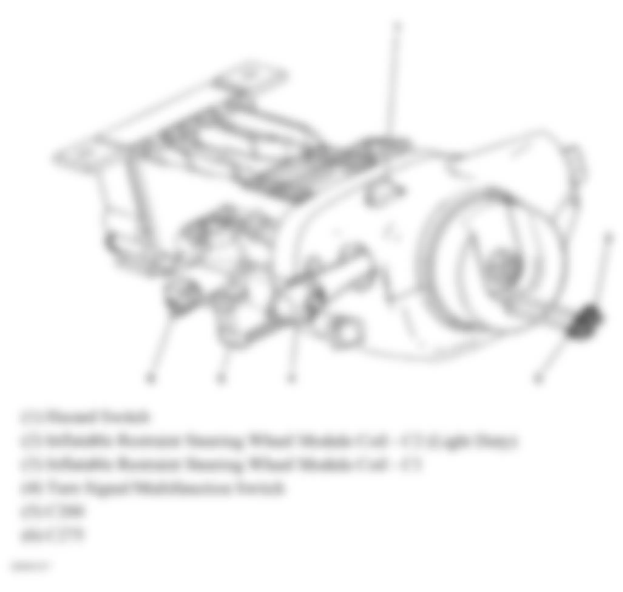 GMC Savana H1500 2007 - Component Locations -  Steering Column