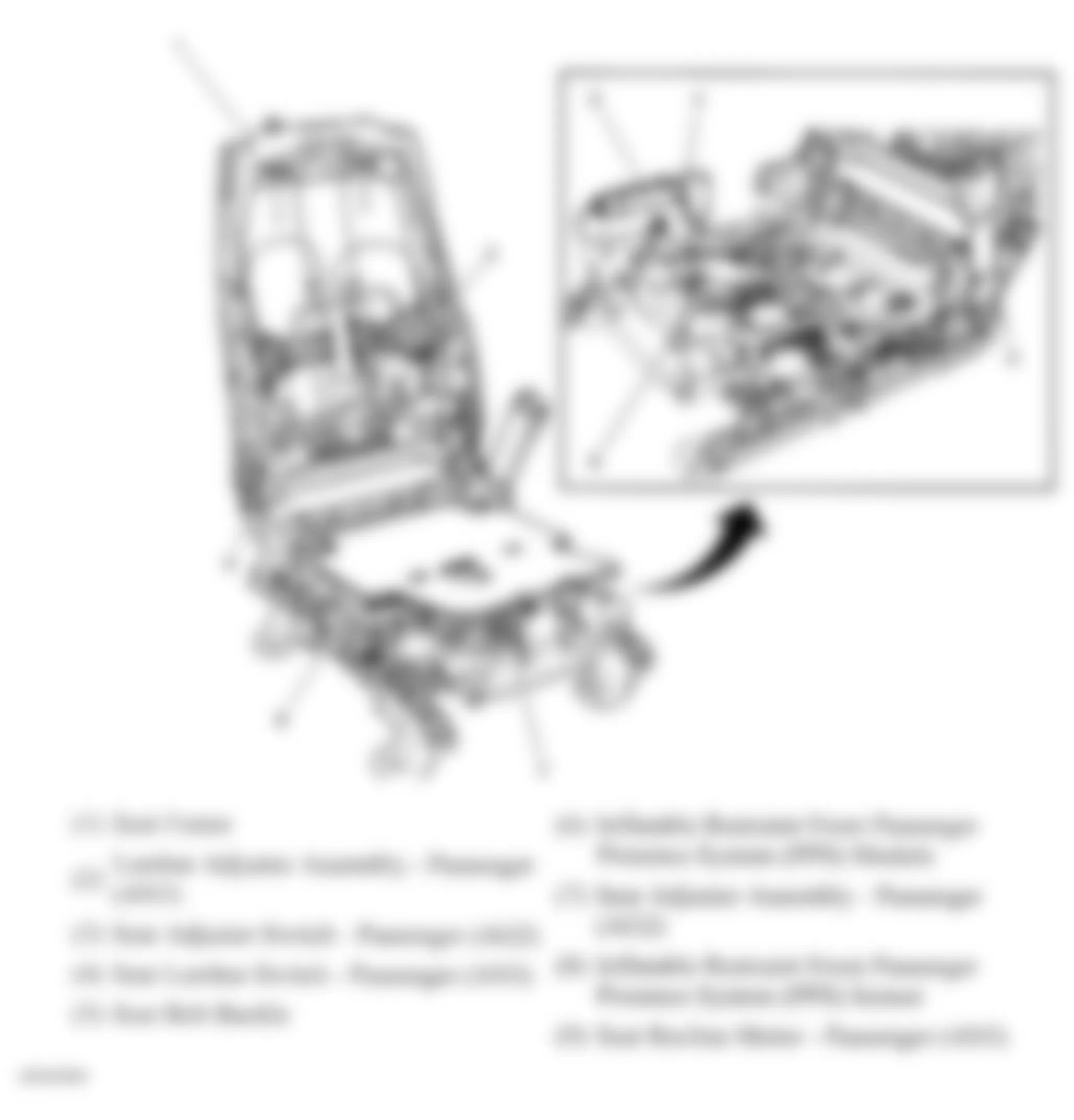 GMC Sierra 1500 2007 - Component Locations -  Passenger Seat