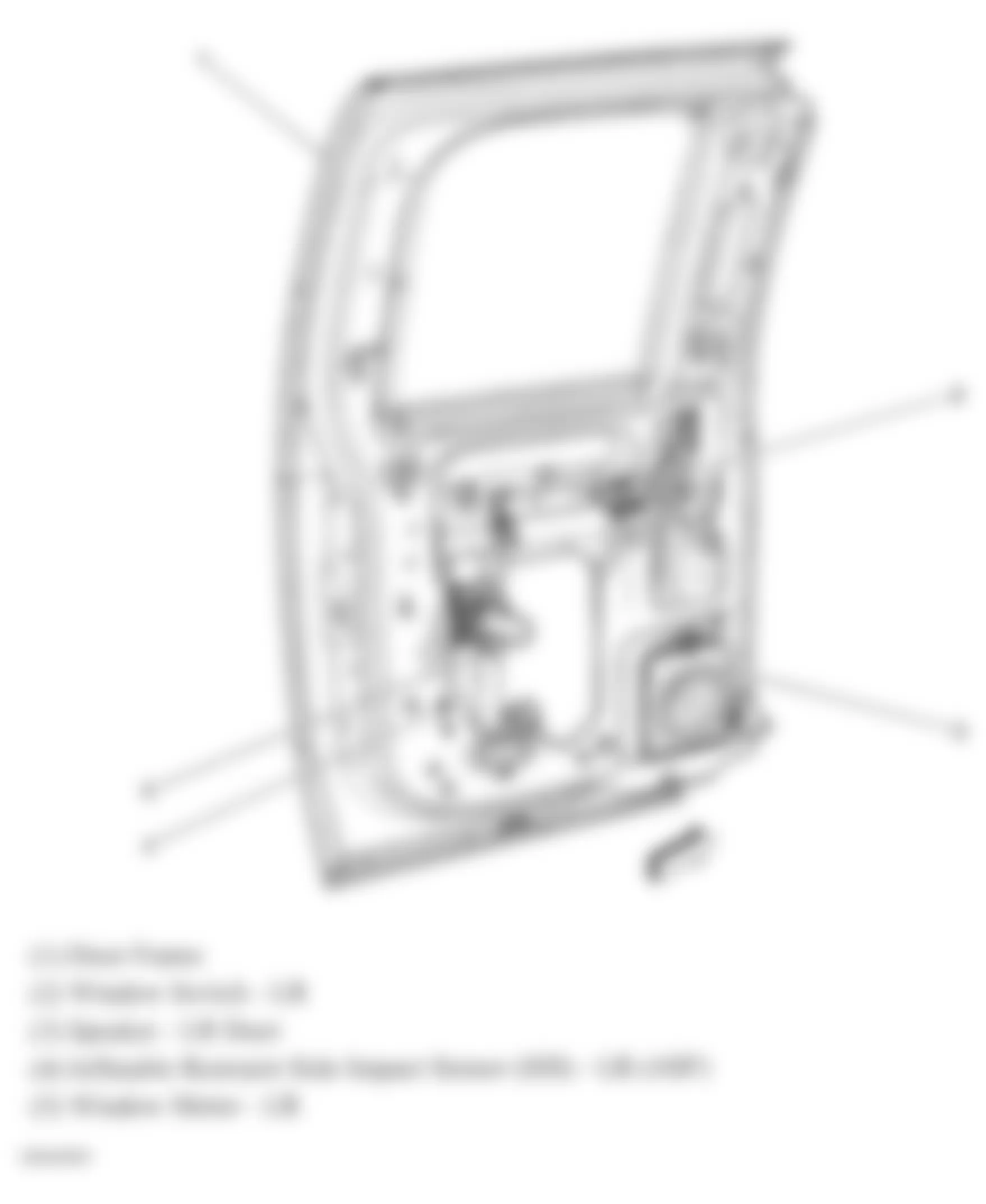 GMC Sierra 3500 HD 2007 - Component Locations -  Left Rear Door (Extended Cab)