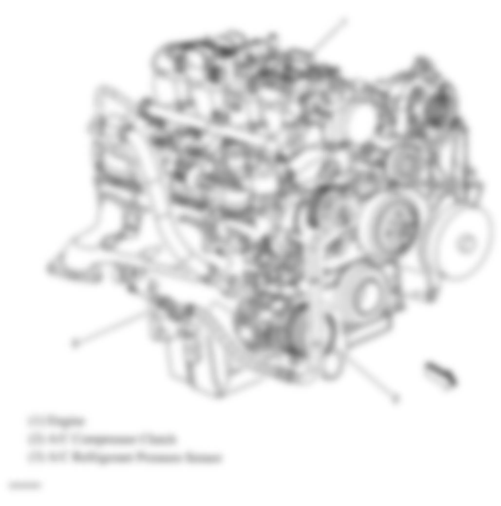GMC Sierra Classic 3500 2007 - Component Locations -  A/C Compressor & Hoses (4.8L, 5.3L, 6.0L & 8.1L)