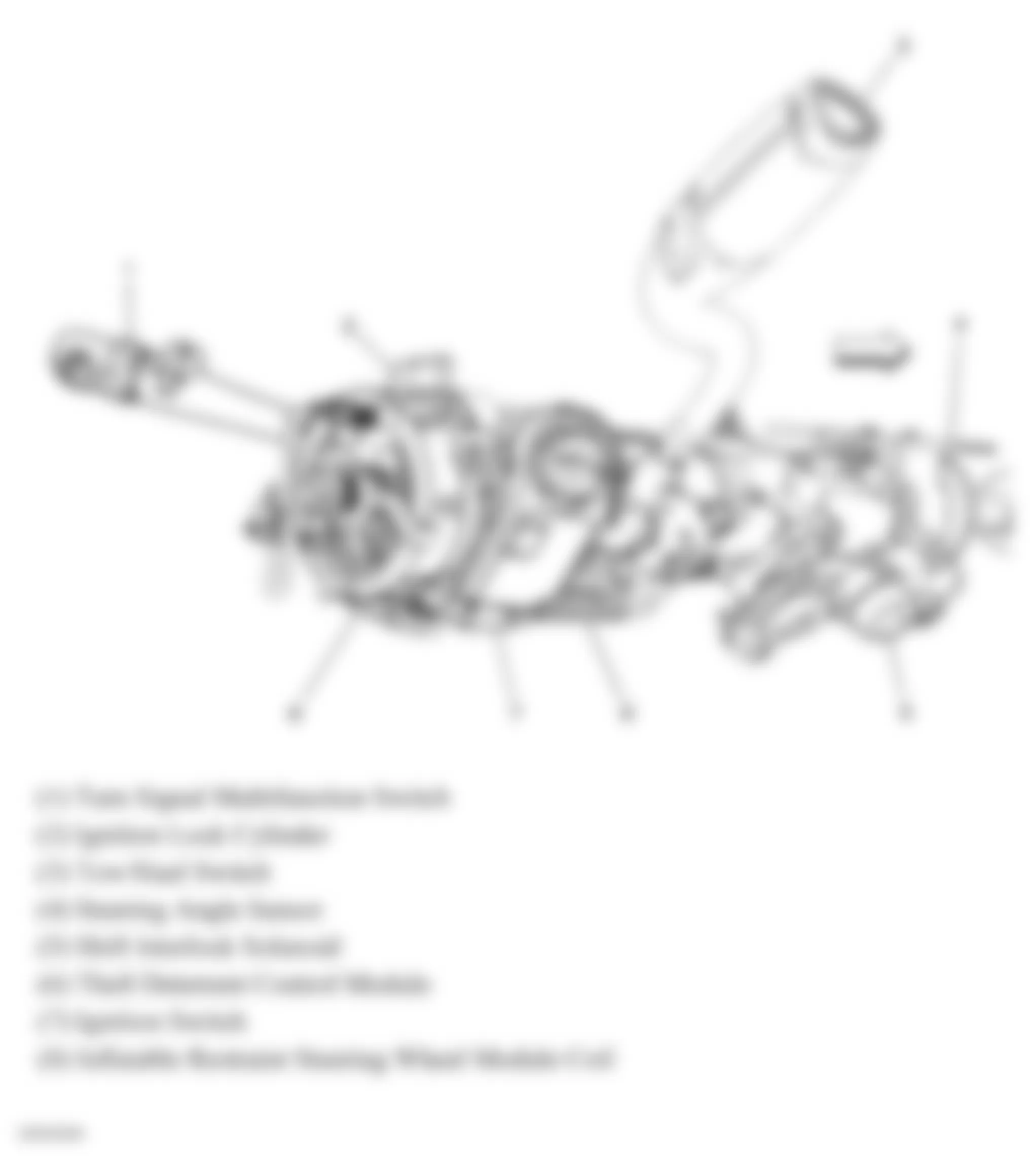 GMC Yukon 2007 - Component Locations -  Steering Column