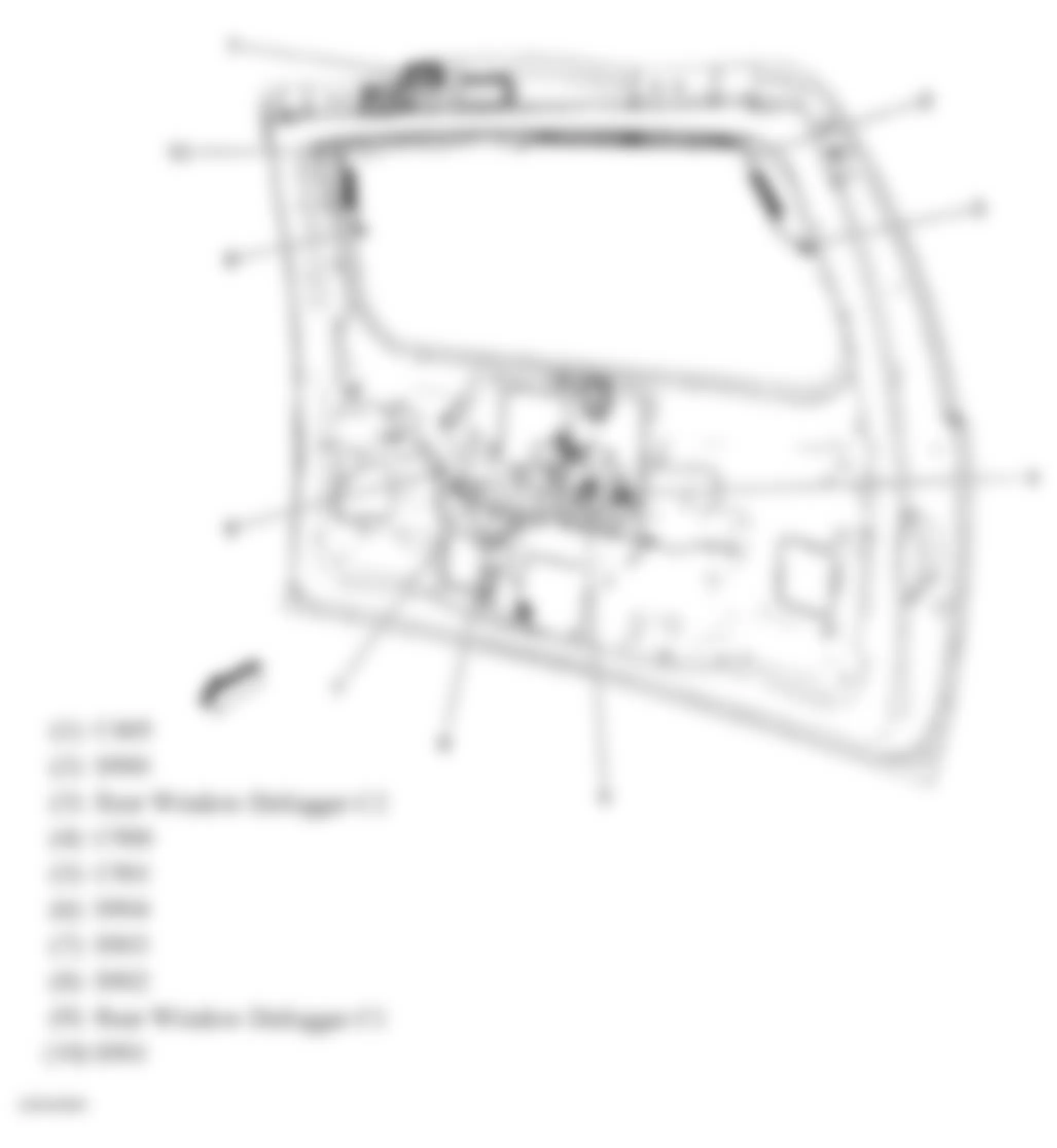 GMC Yukon 2007 - Component Locations -  Liftgate (One Piece Liftgate)