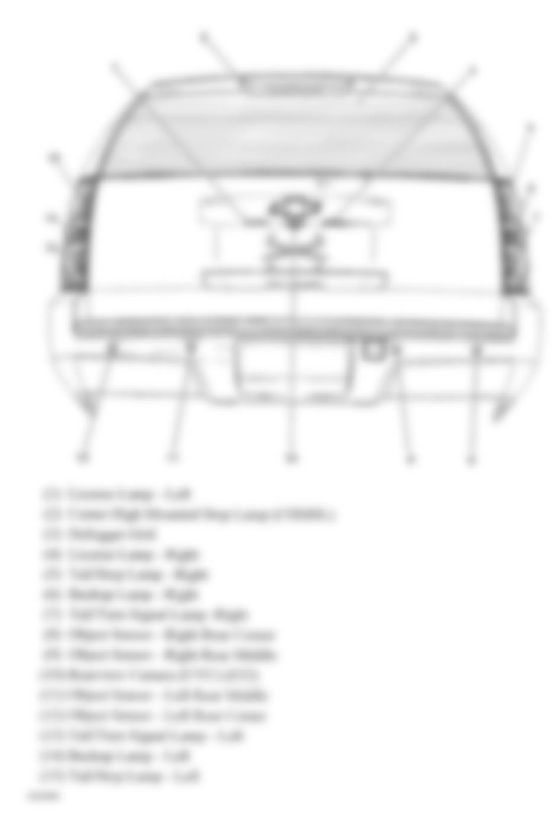GMC Yukon Denali 2007 - Component Locations -  Rear Of Vehicle (Avalanche, Suburban & Tahoe W/One Piece Liftgate)