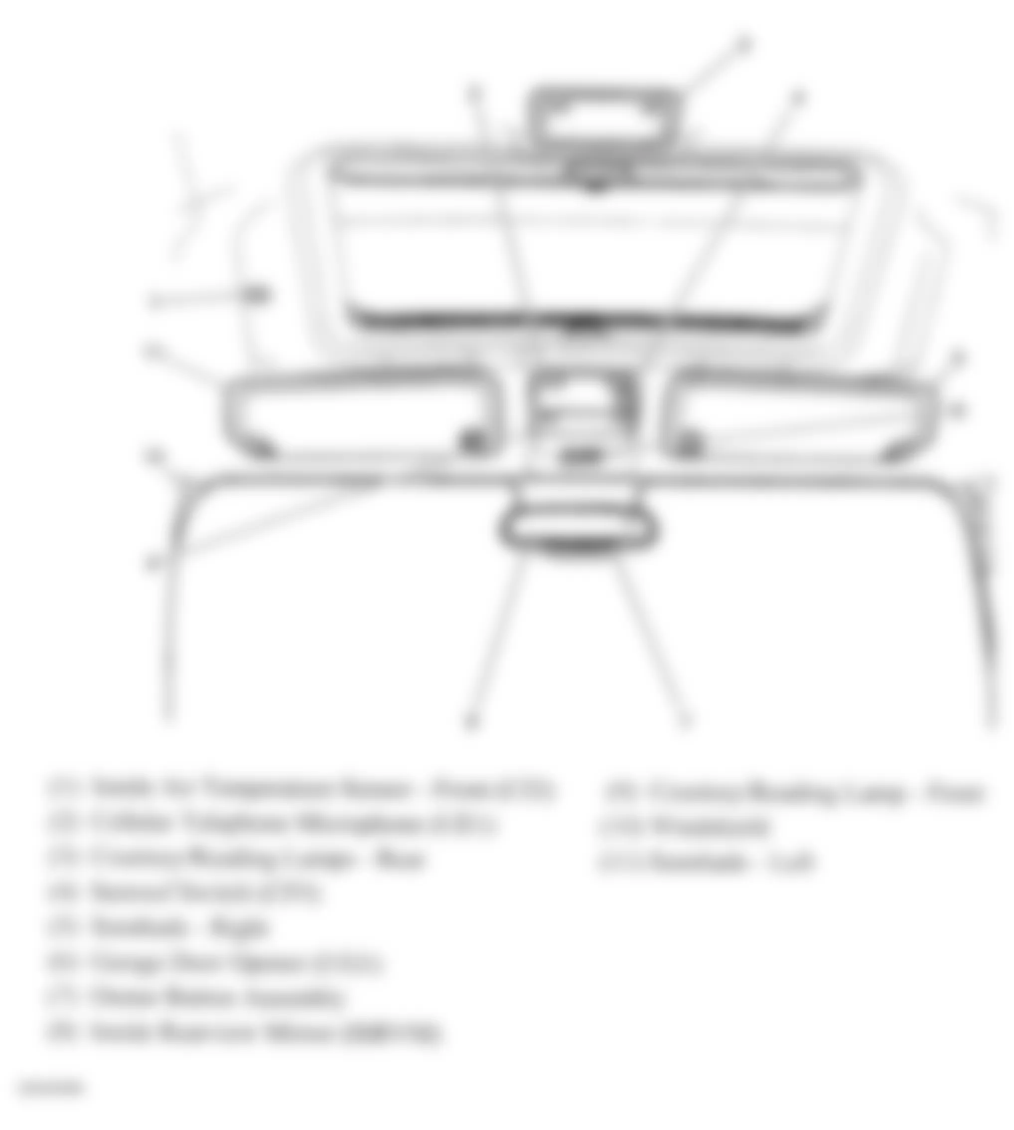 GMC Sierra 1500 2008 - Component Locations -  Front Headliner