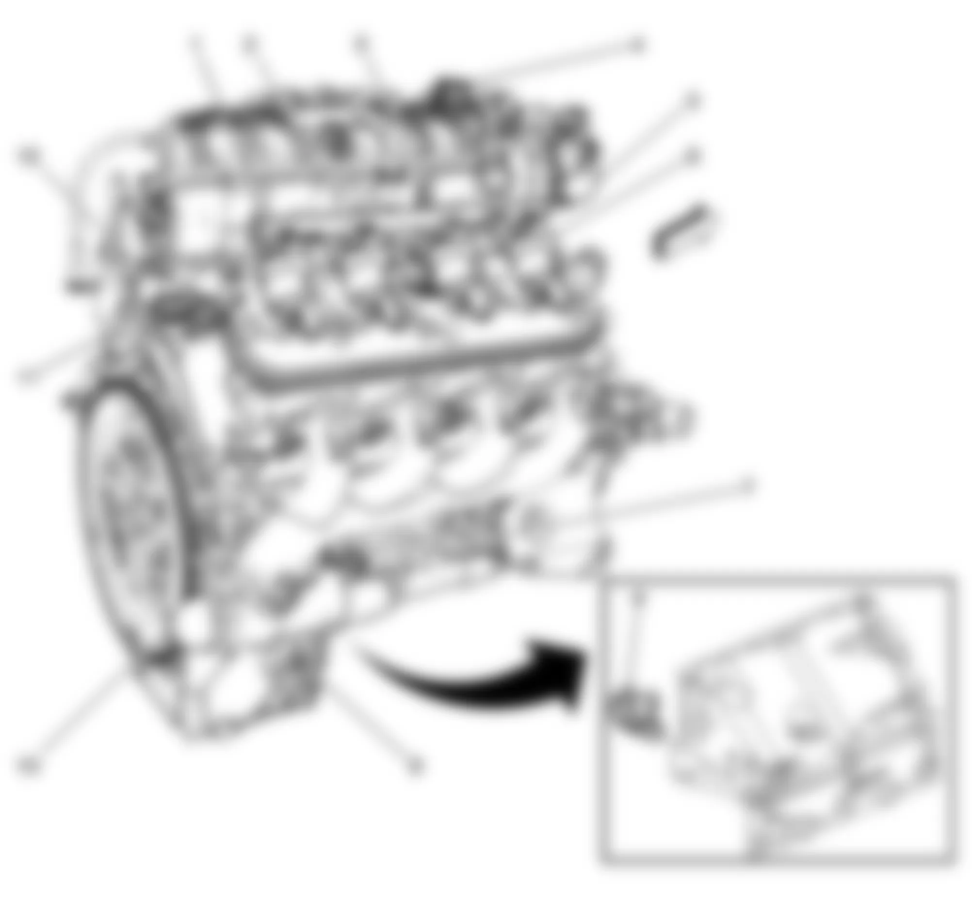 GMC Sierra 1500 2008 - Component Locations -  Right Side Of Engine (4.8L, 5.3L, 6.0L & 6.2L)