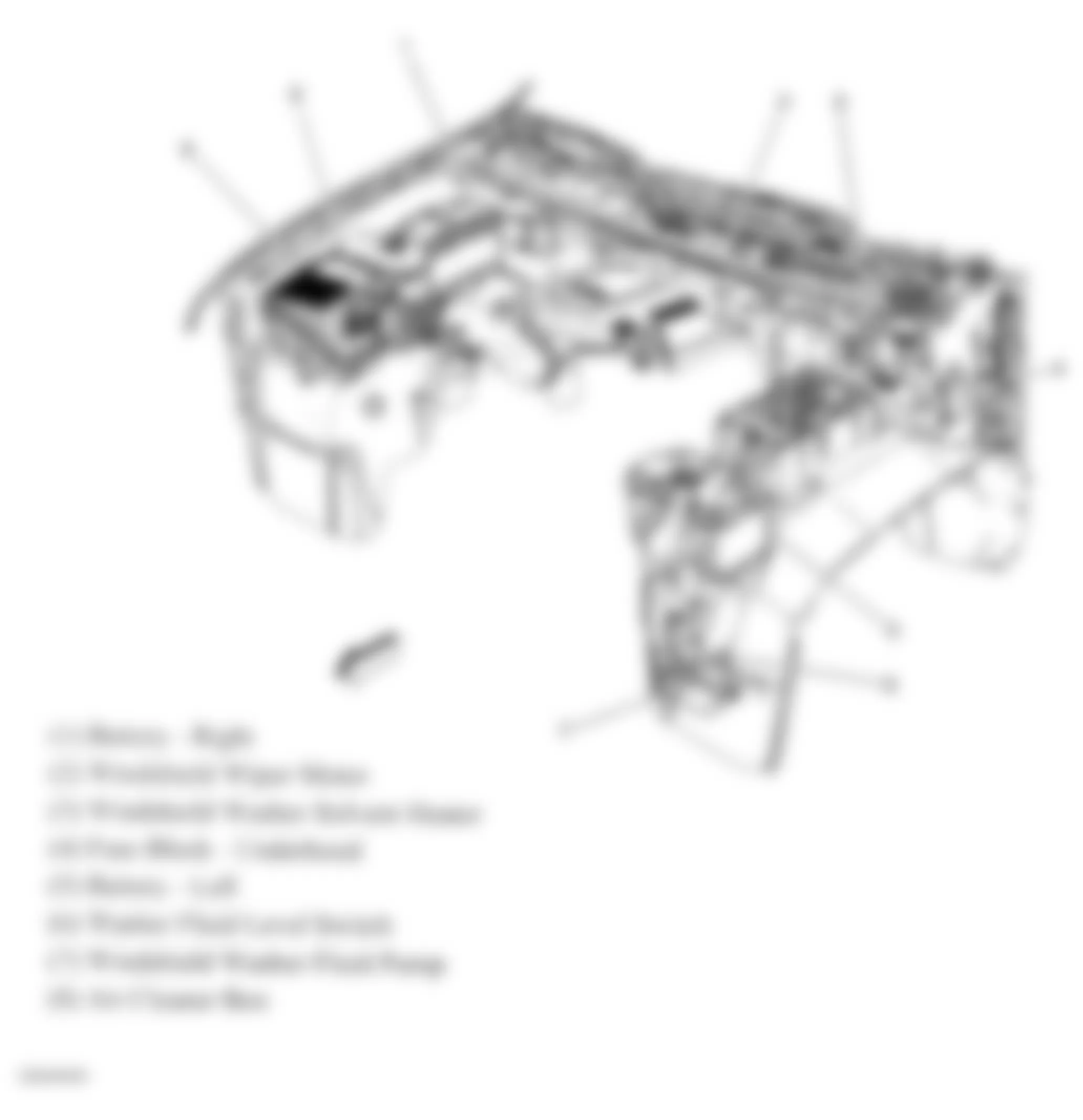 GMC Sierra 1500 2008 - Component Locations -  Engine Compartment