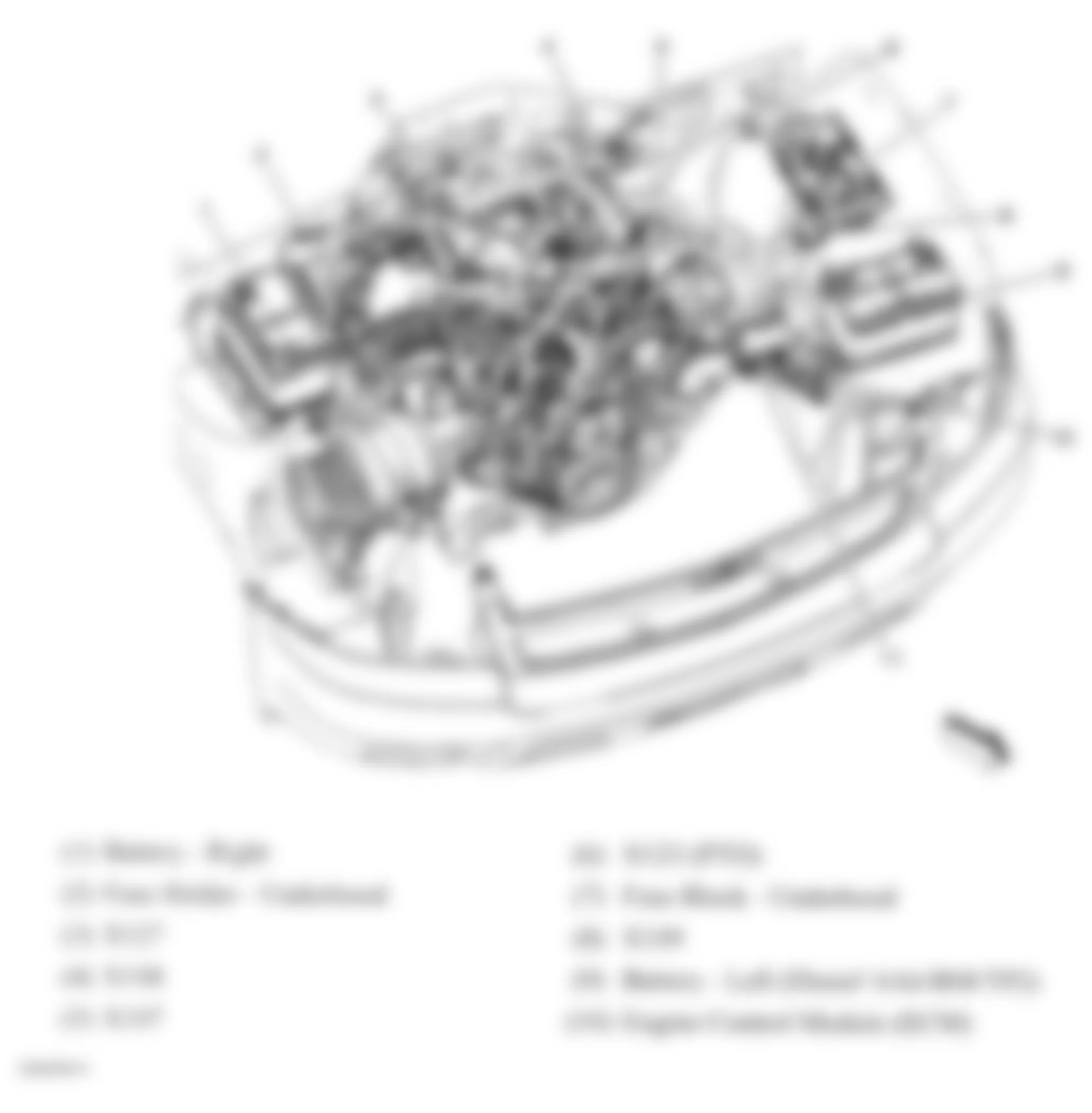 GMC Sierra 1500 2008 - Component Locations -  Engine Compartment (6.6L)