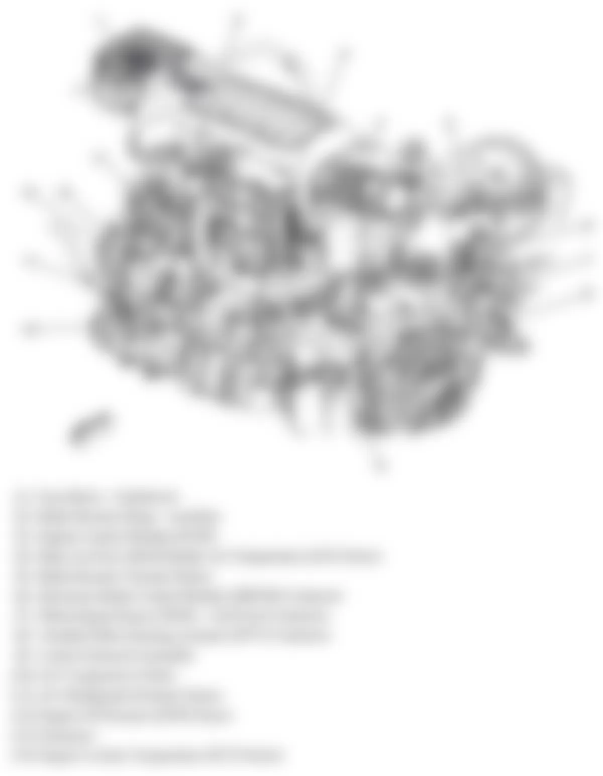 GMC Acadia SLE 2009 - Component Locations -  Left Side & Rear Of Engine
